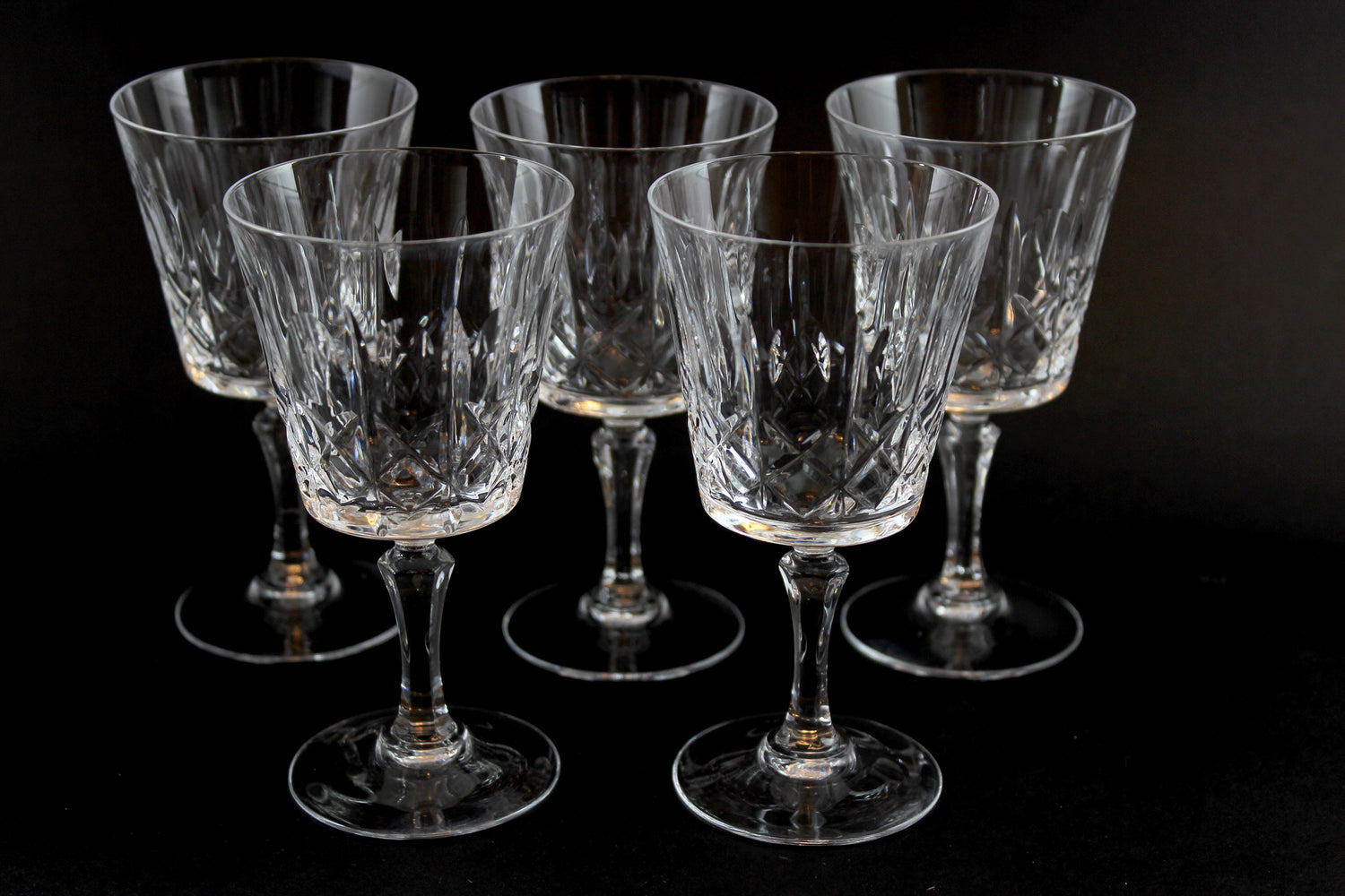Cross and Olive Crystal, White Wine Glasses