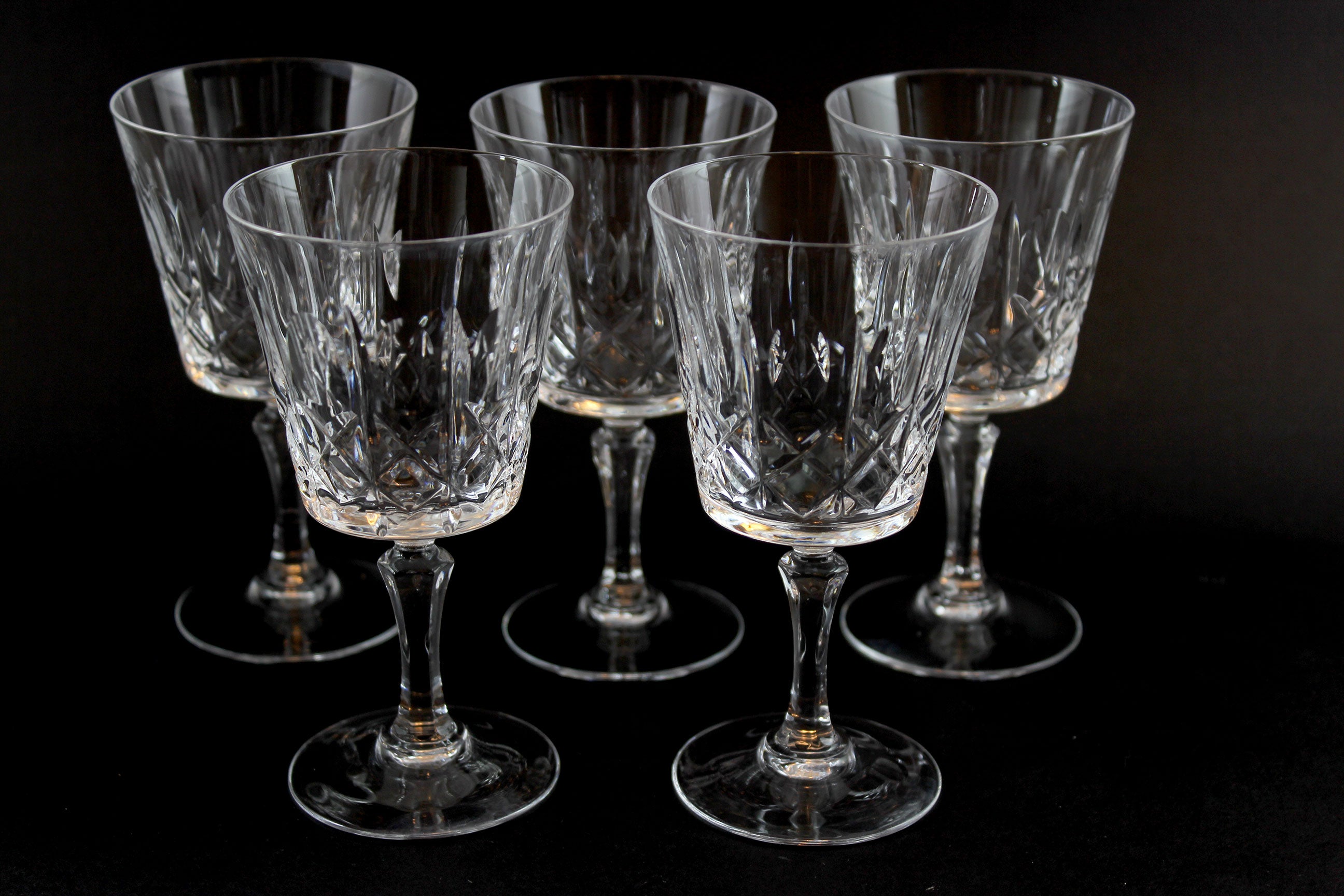 Cross and Olive Crystal, White Wine Glasses