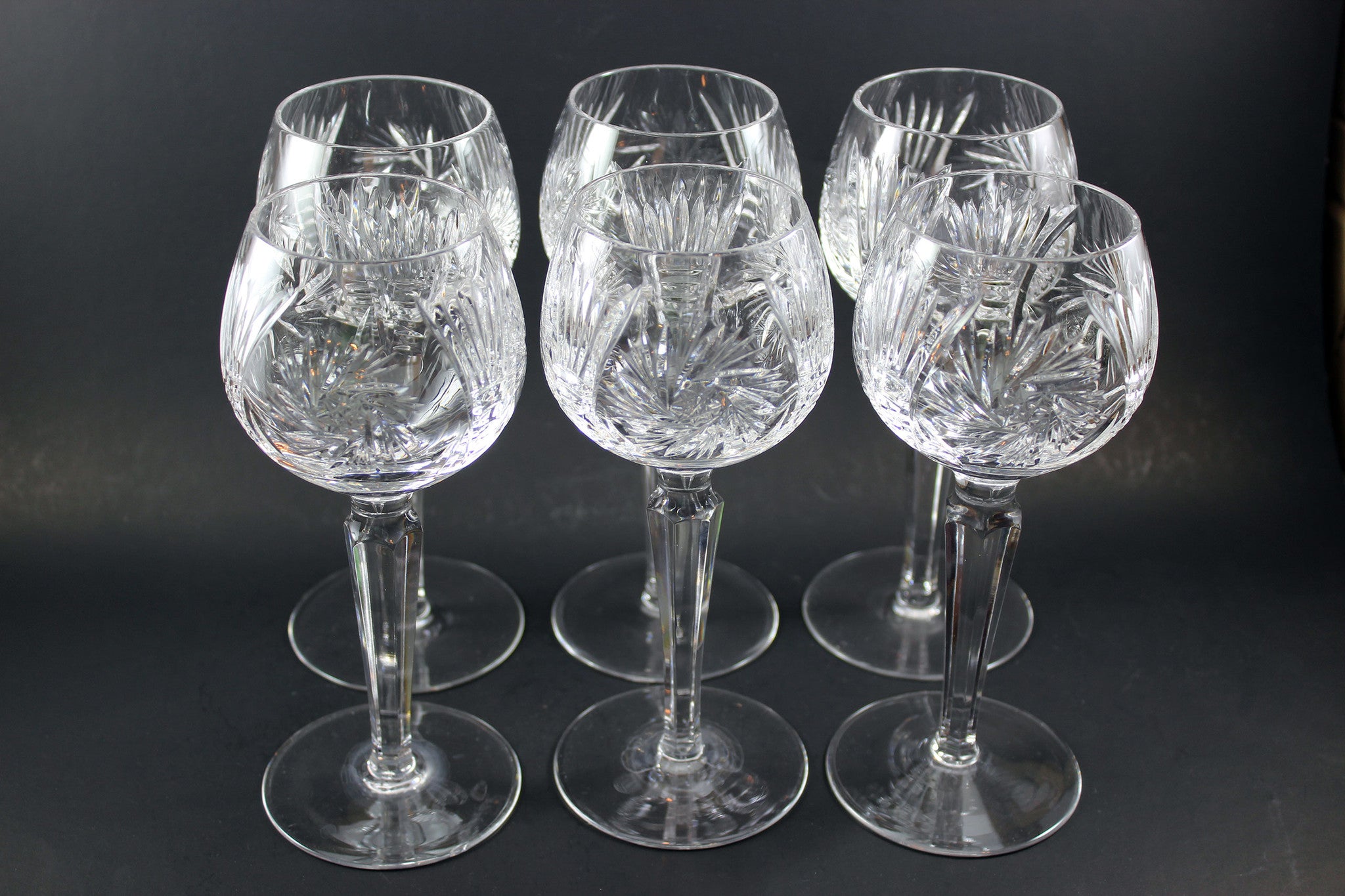 Pinwheel Crystal Hock Glasses