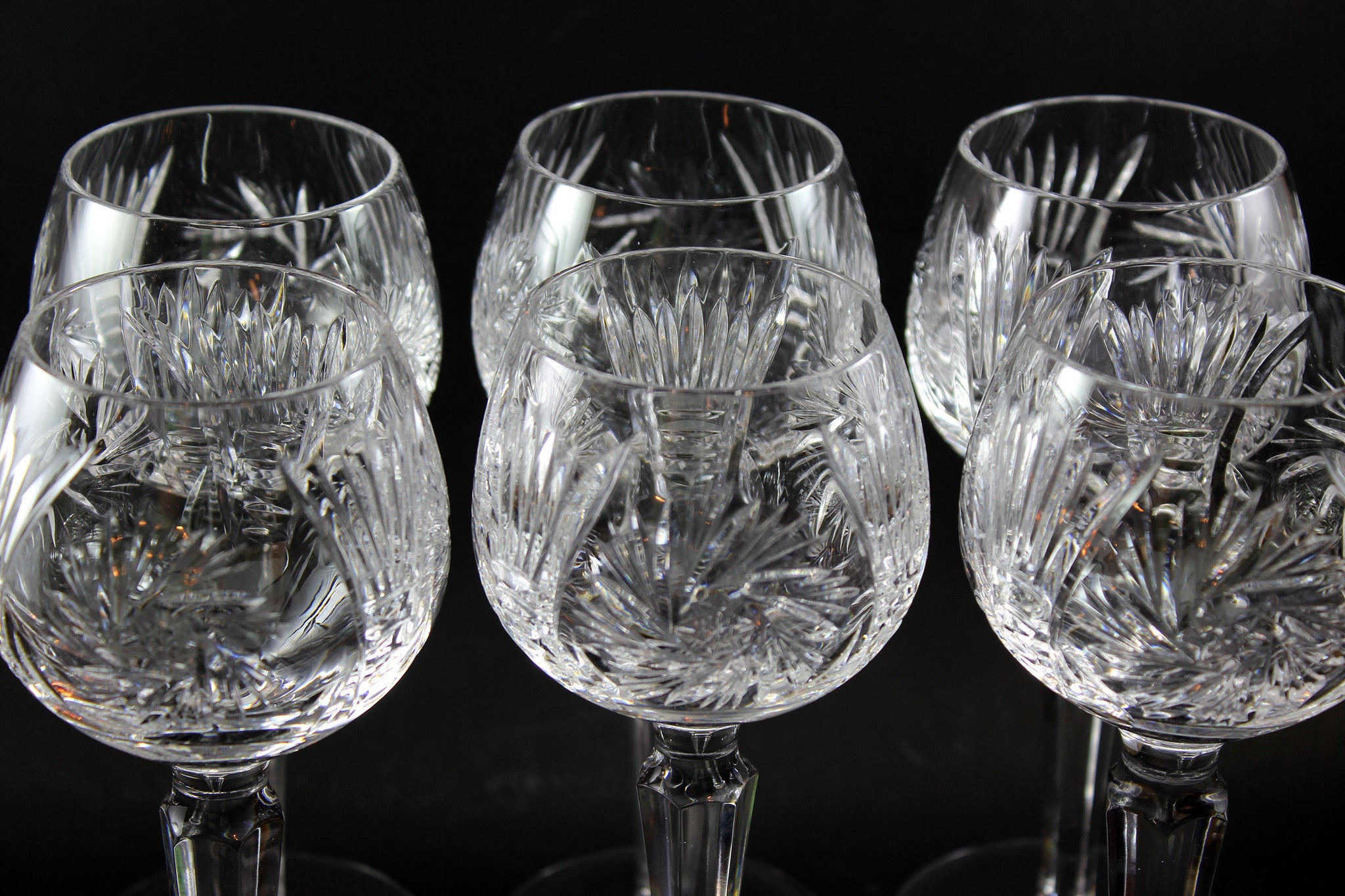 Pinwheel Crystal Hock Glasses