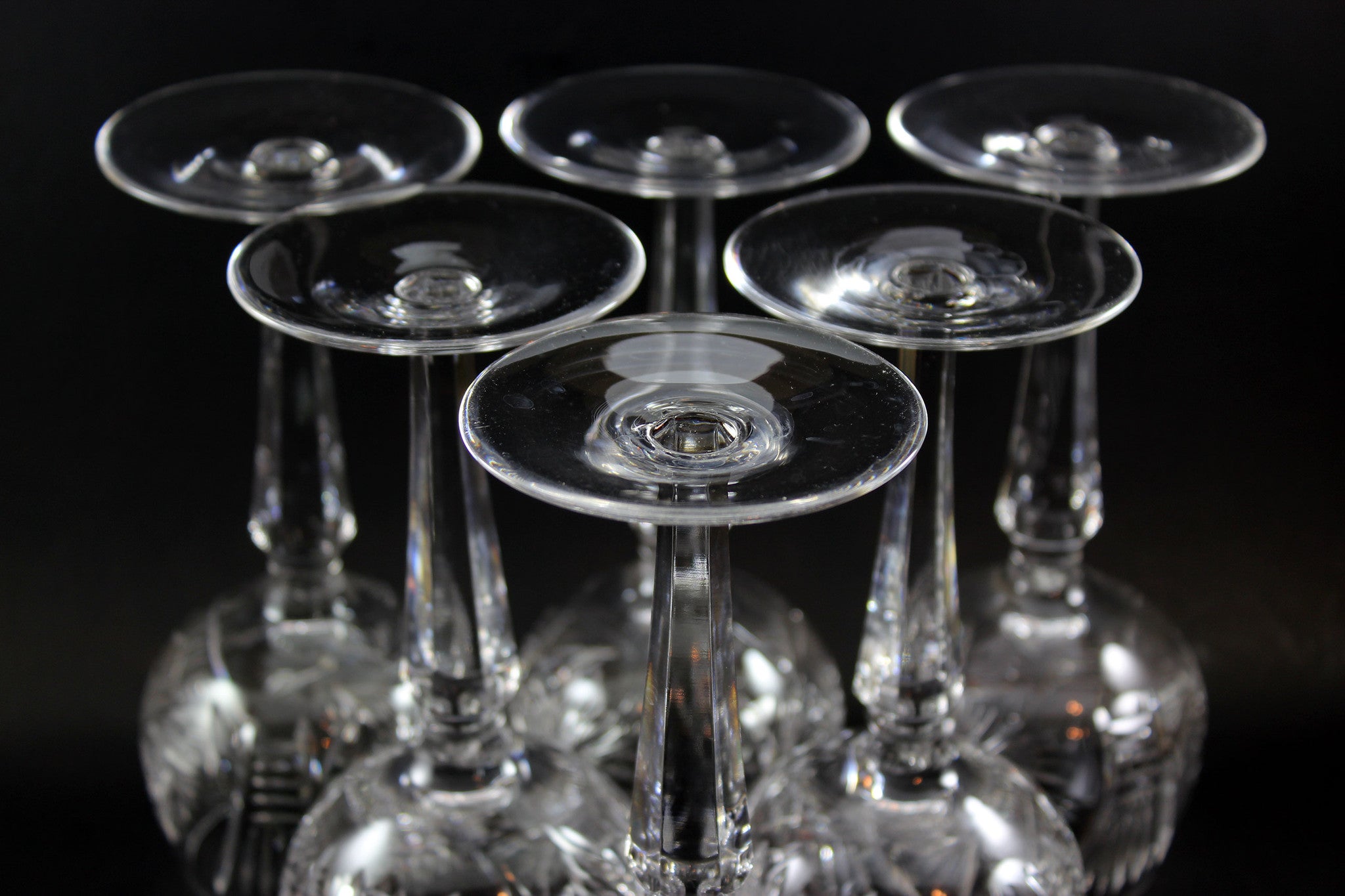 Pinwheel Crystal Hock Glasses