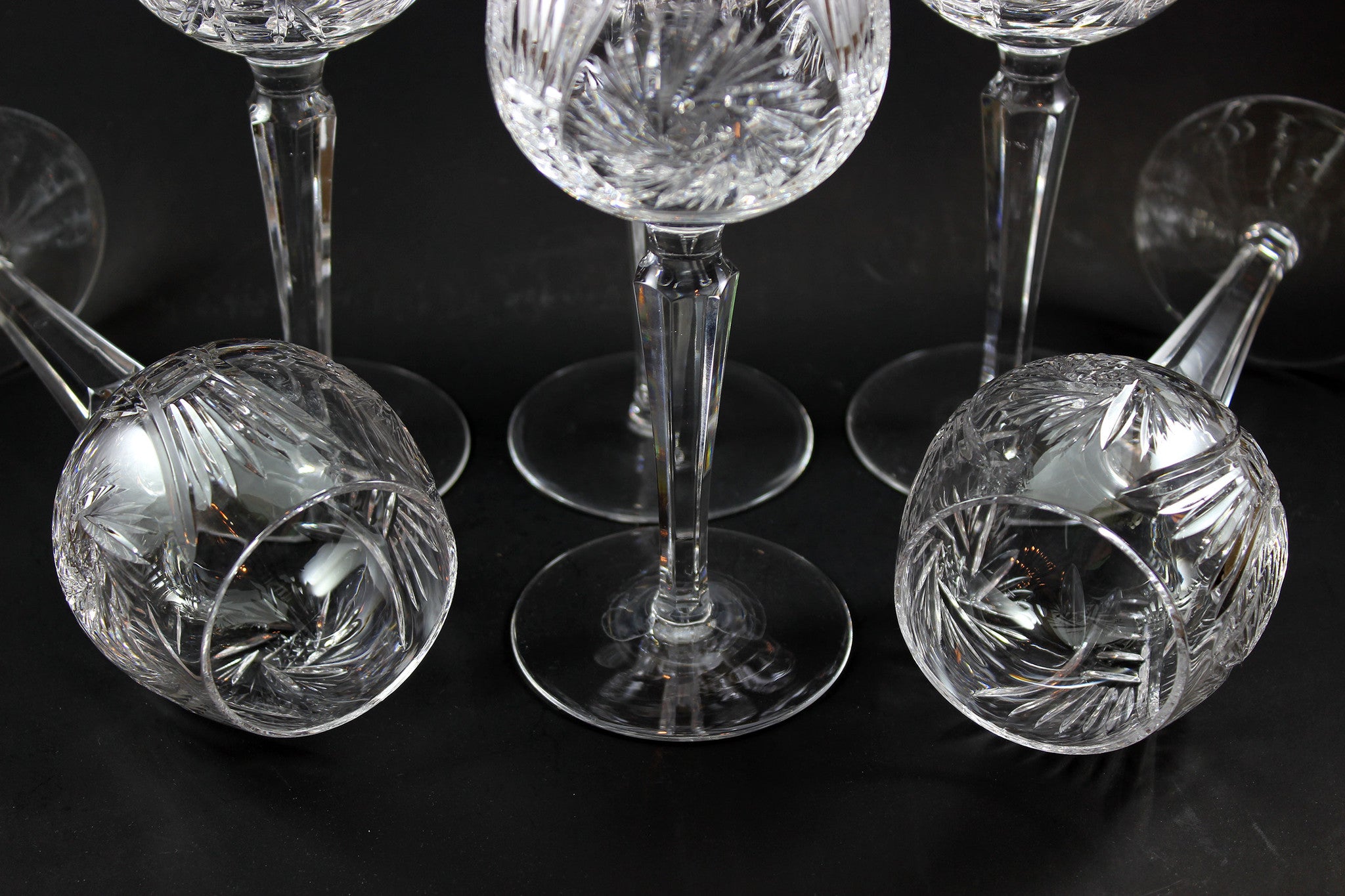Pinwheel Crystal Hock Glasses