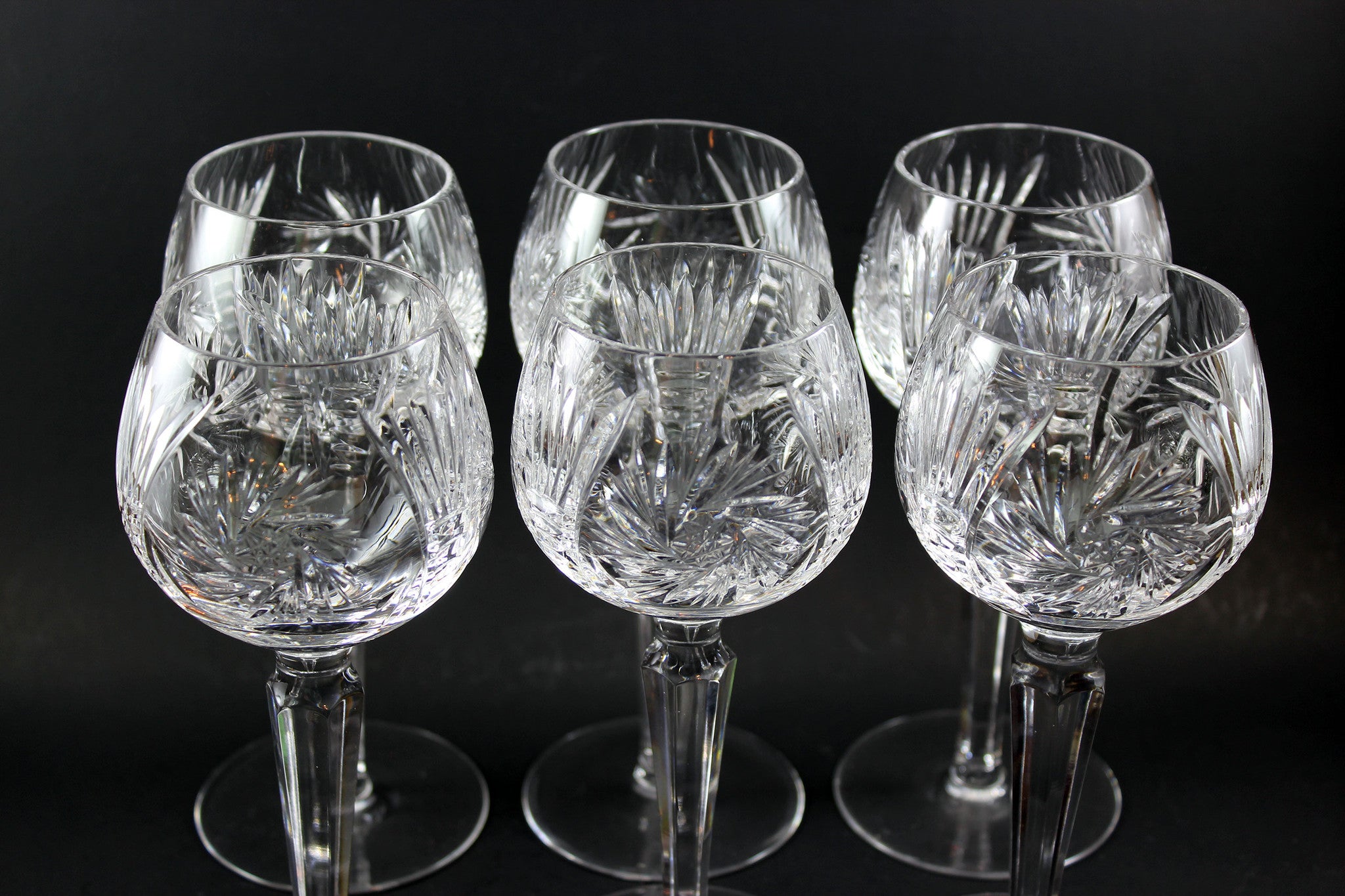 Pinwheel Crystal Hock Glasses