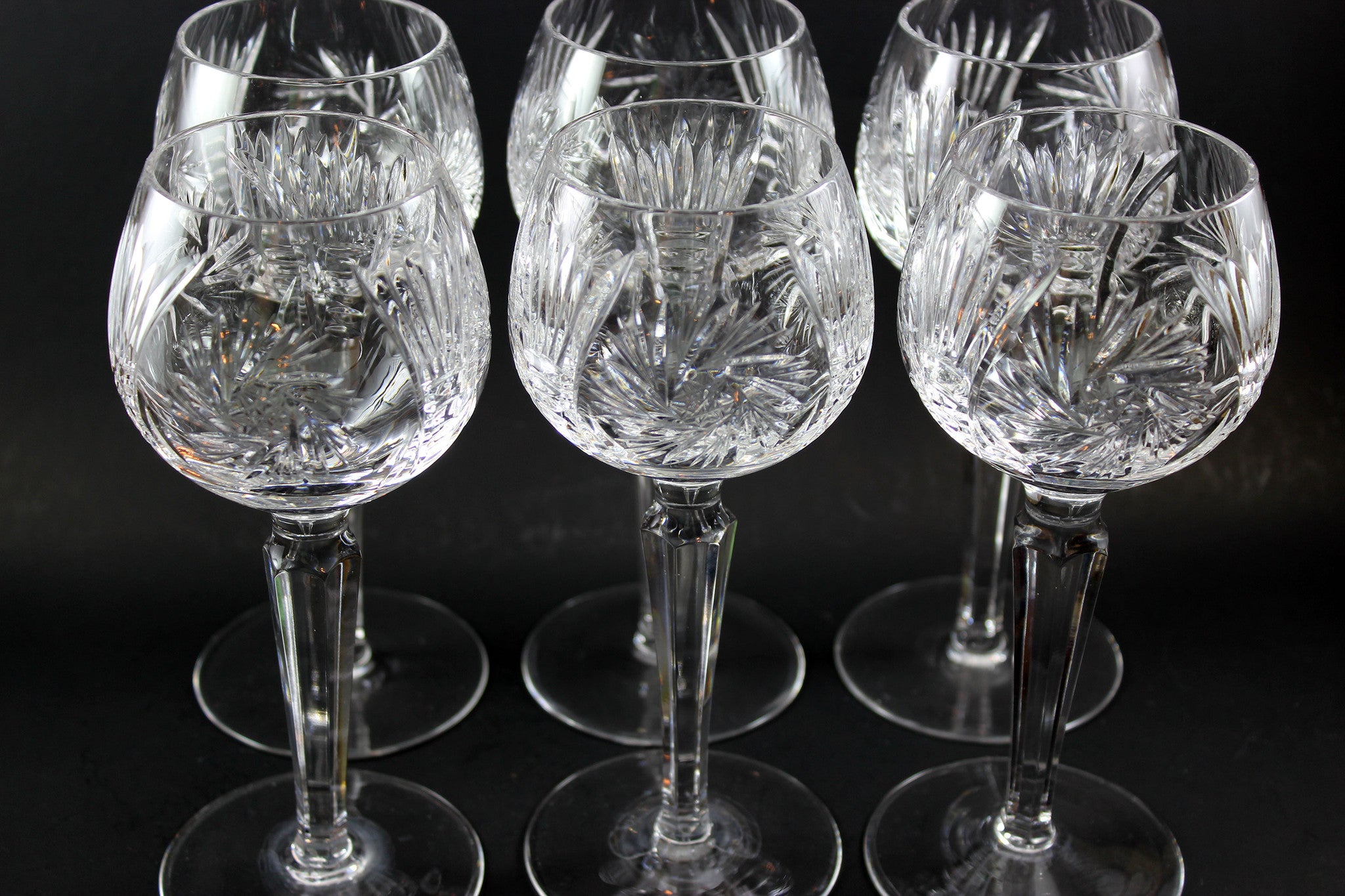 Pinwheel Crystal Hock Glasses