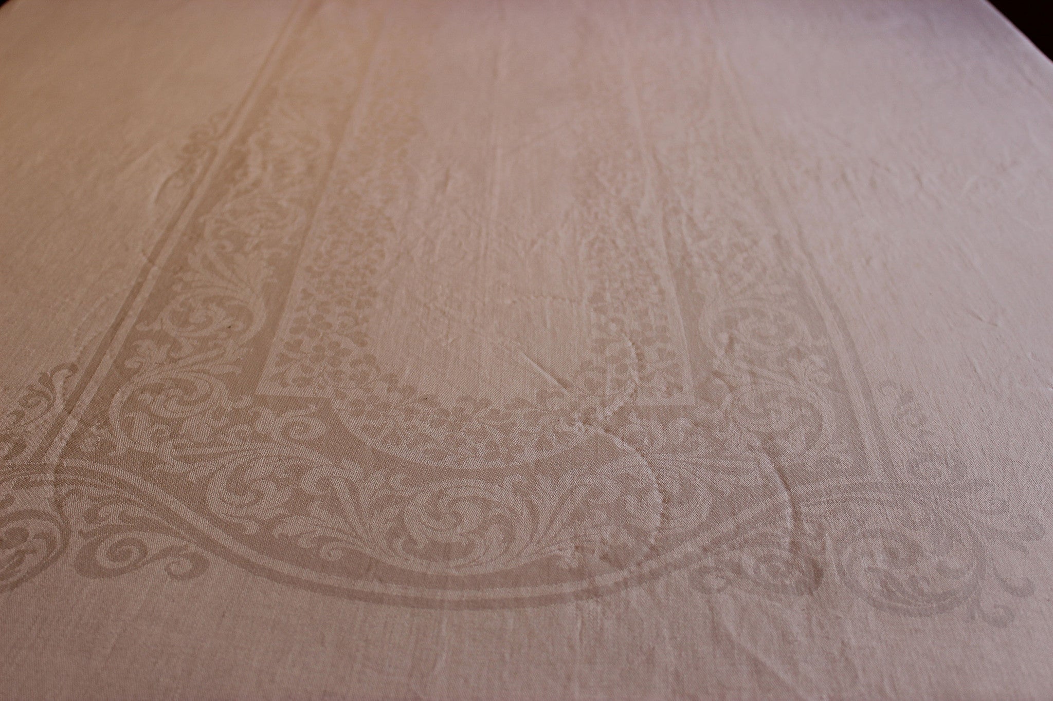Double Damask Linen Tablecloth