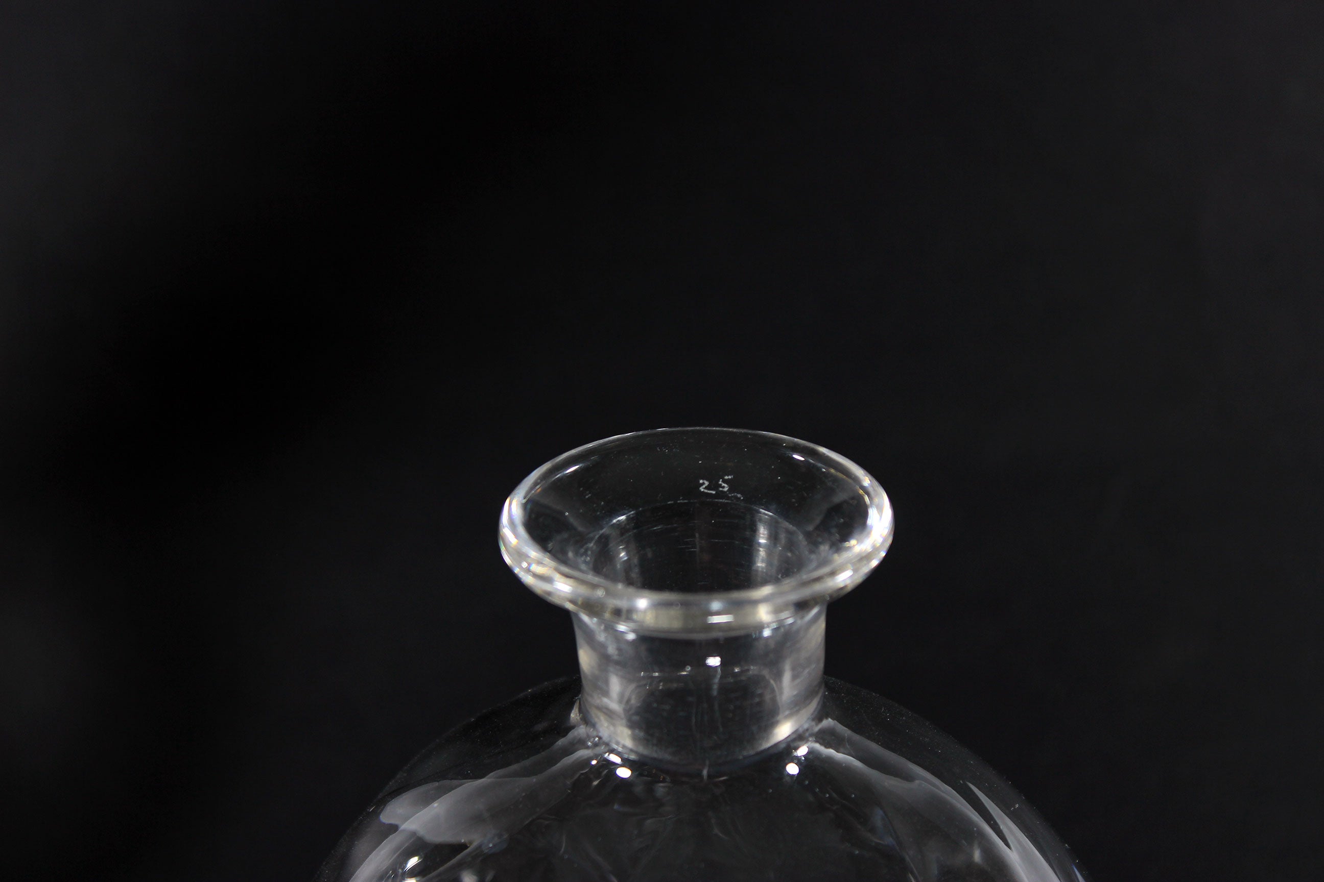 Antique Glass Decanter with Victorian Sterling Sherry Bar Label