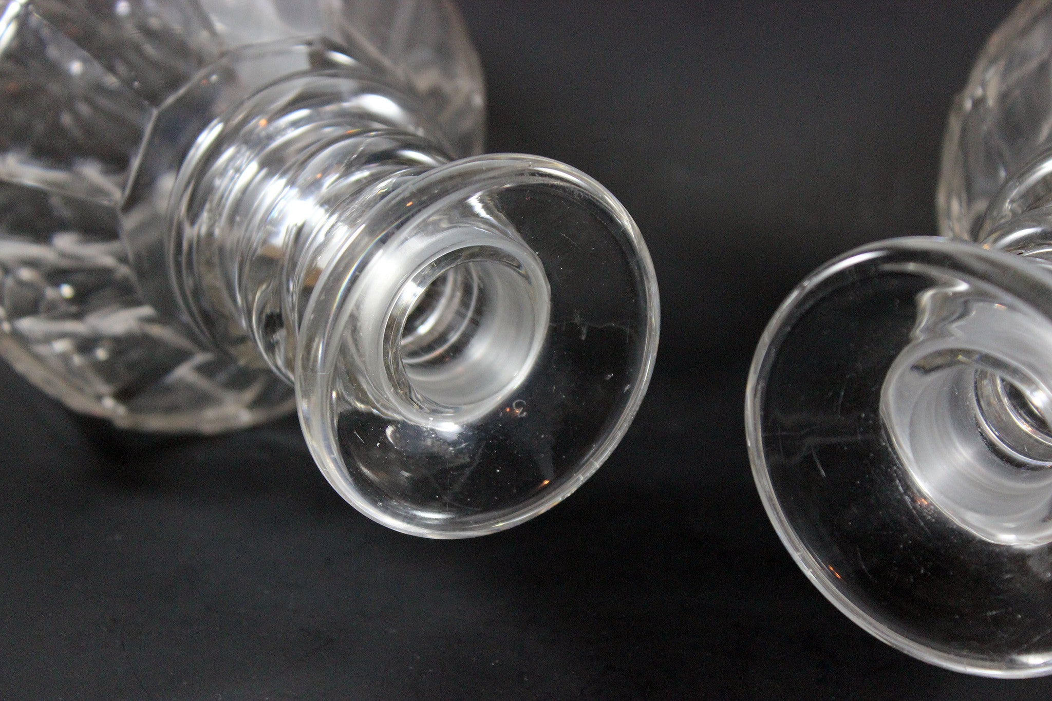 Antique Decanters, Sterling Labels