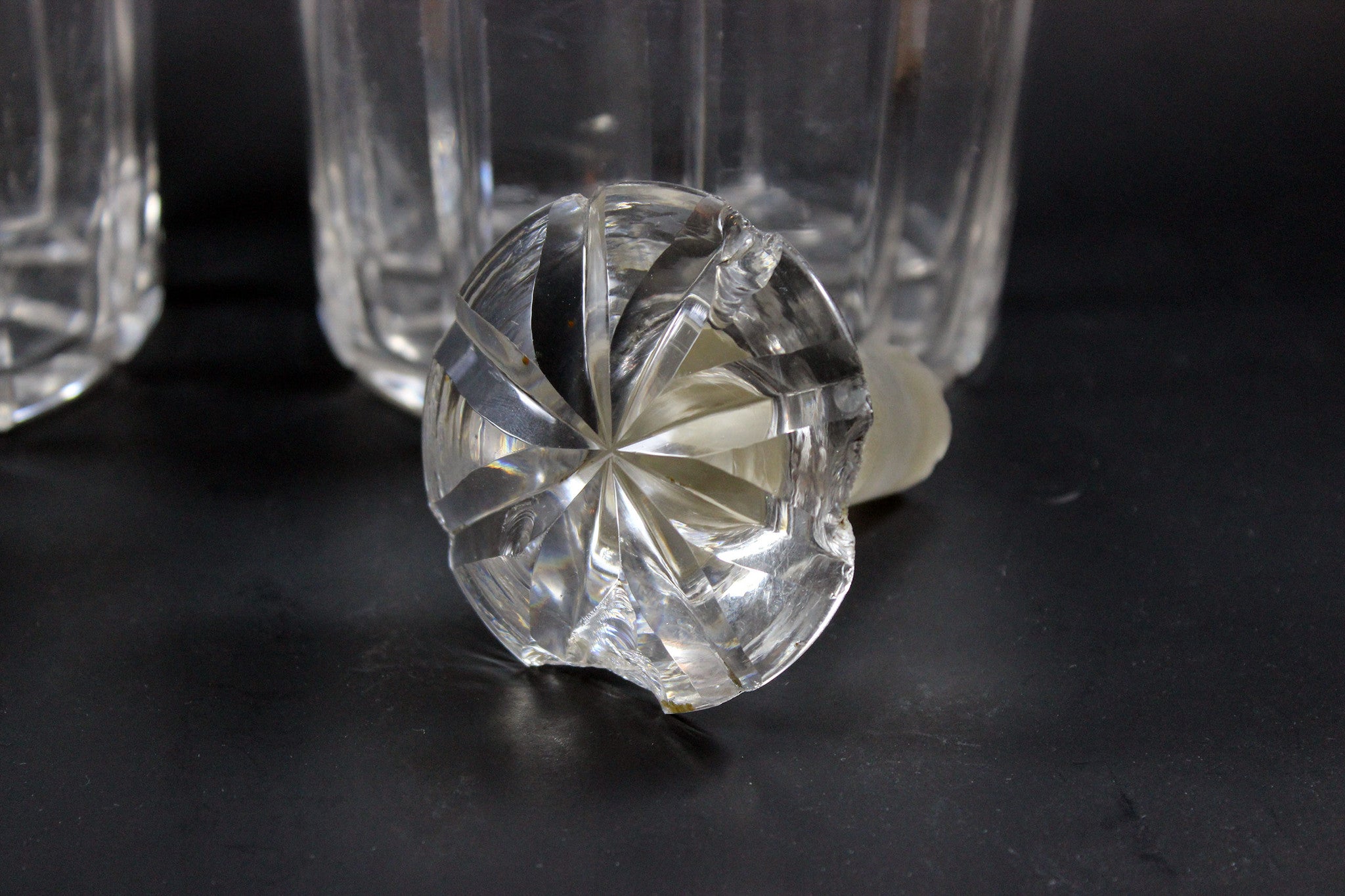 Antique Decanters, Sterling Labels