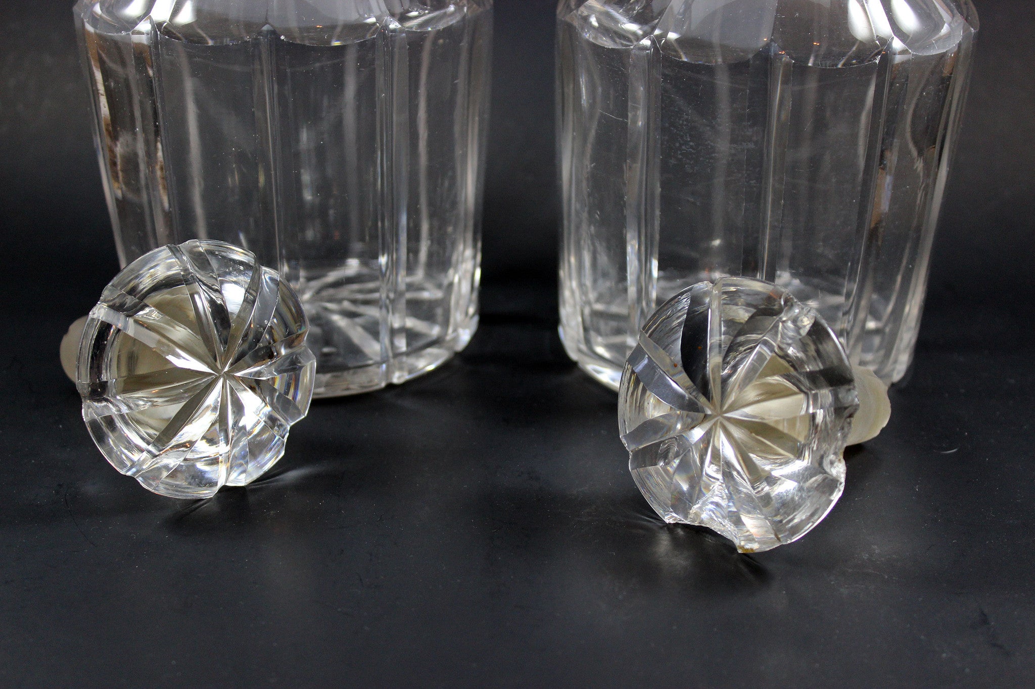 Antique Decanters, Sterling Labels