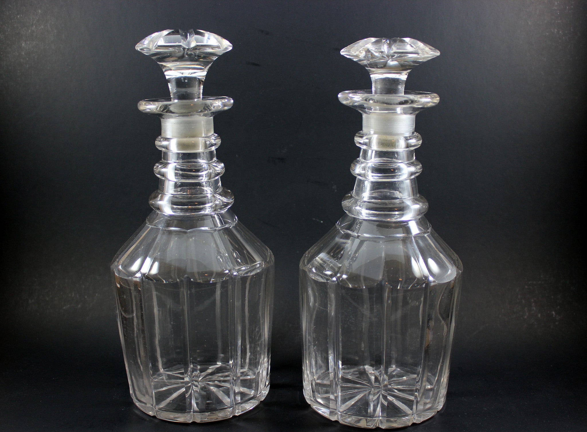 Antique Decanters, Sterling Labels