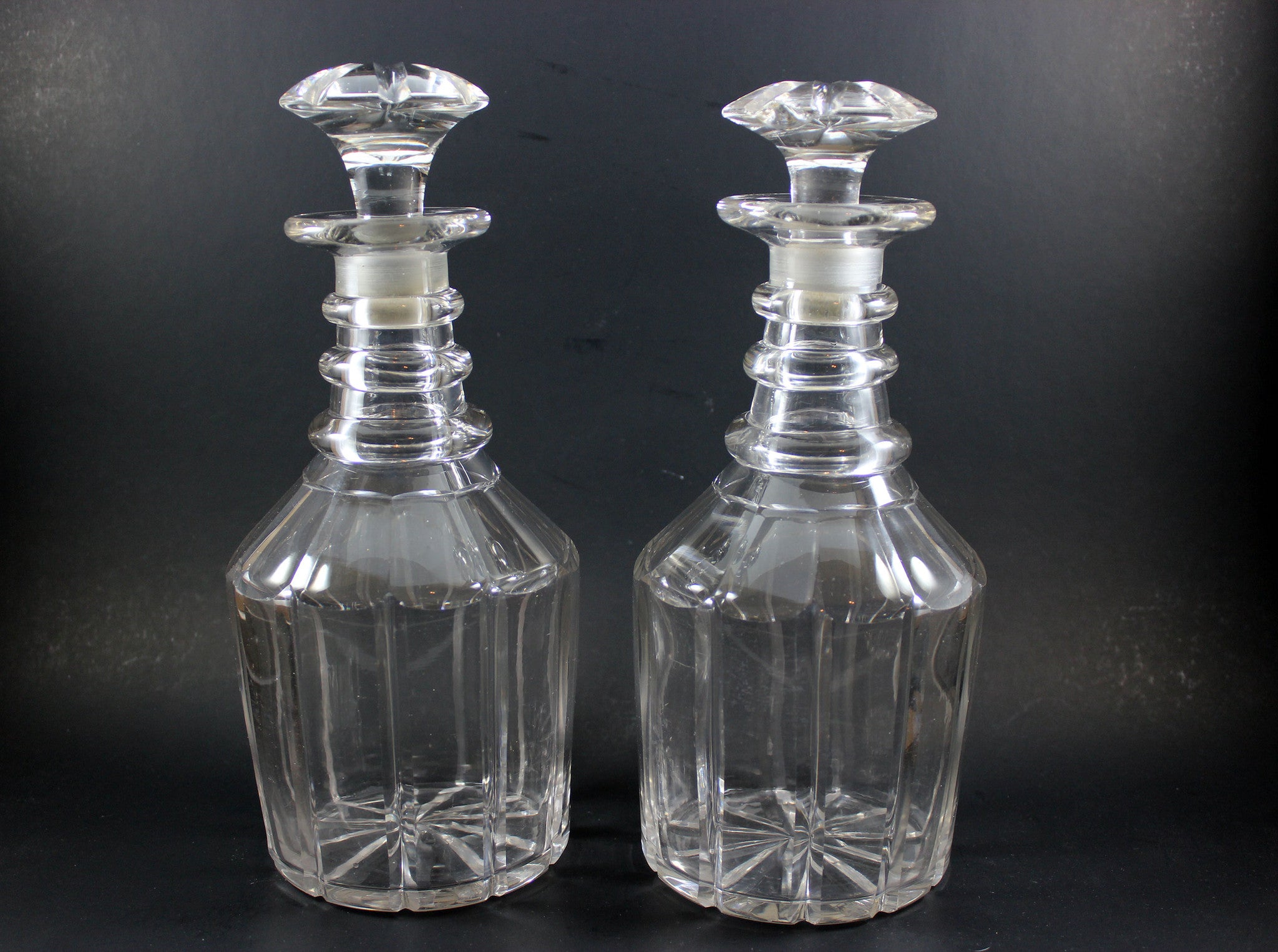 Antique Decanters, Sterling Labels