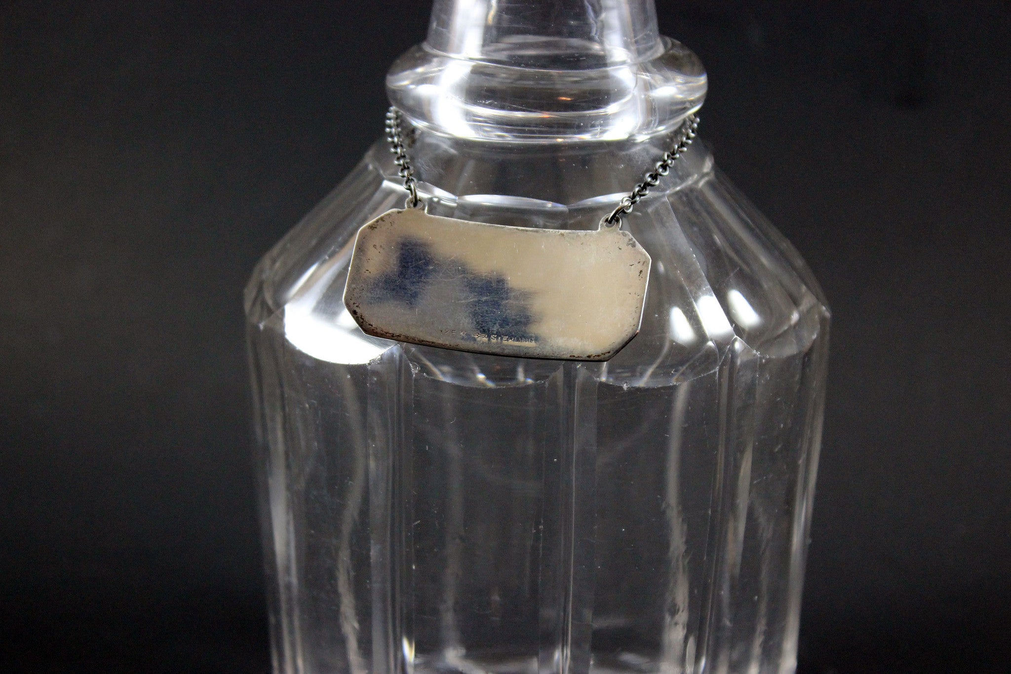 Antique Decanters, Sterling Labels