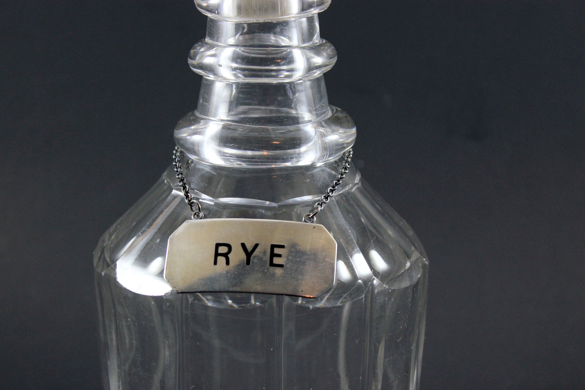Antique Decanters, Sterling Labels