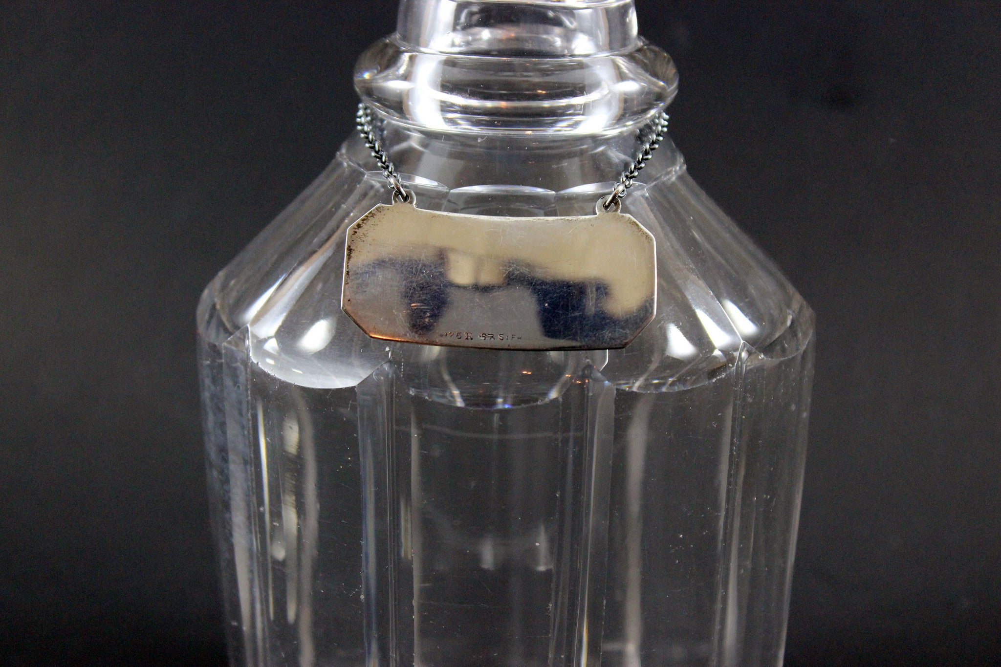 Antique Decanters, Sterling Labels