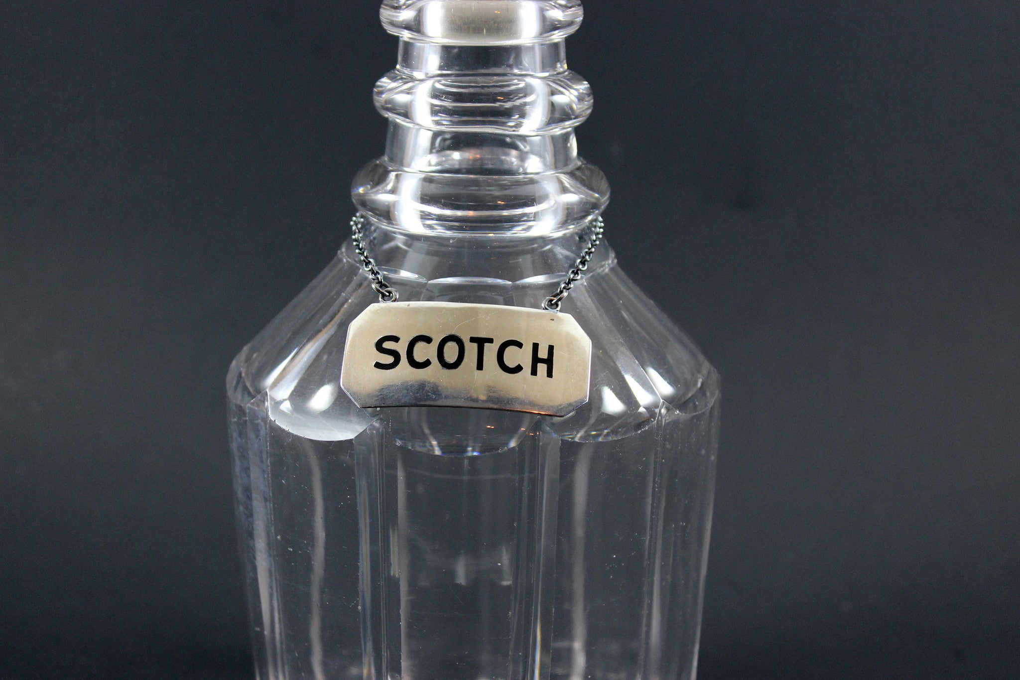 Antique Decanters, Sterling Labels