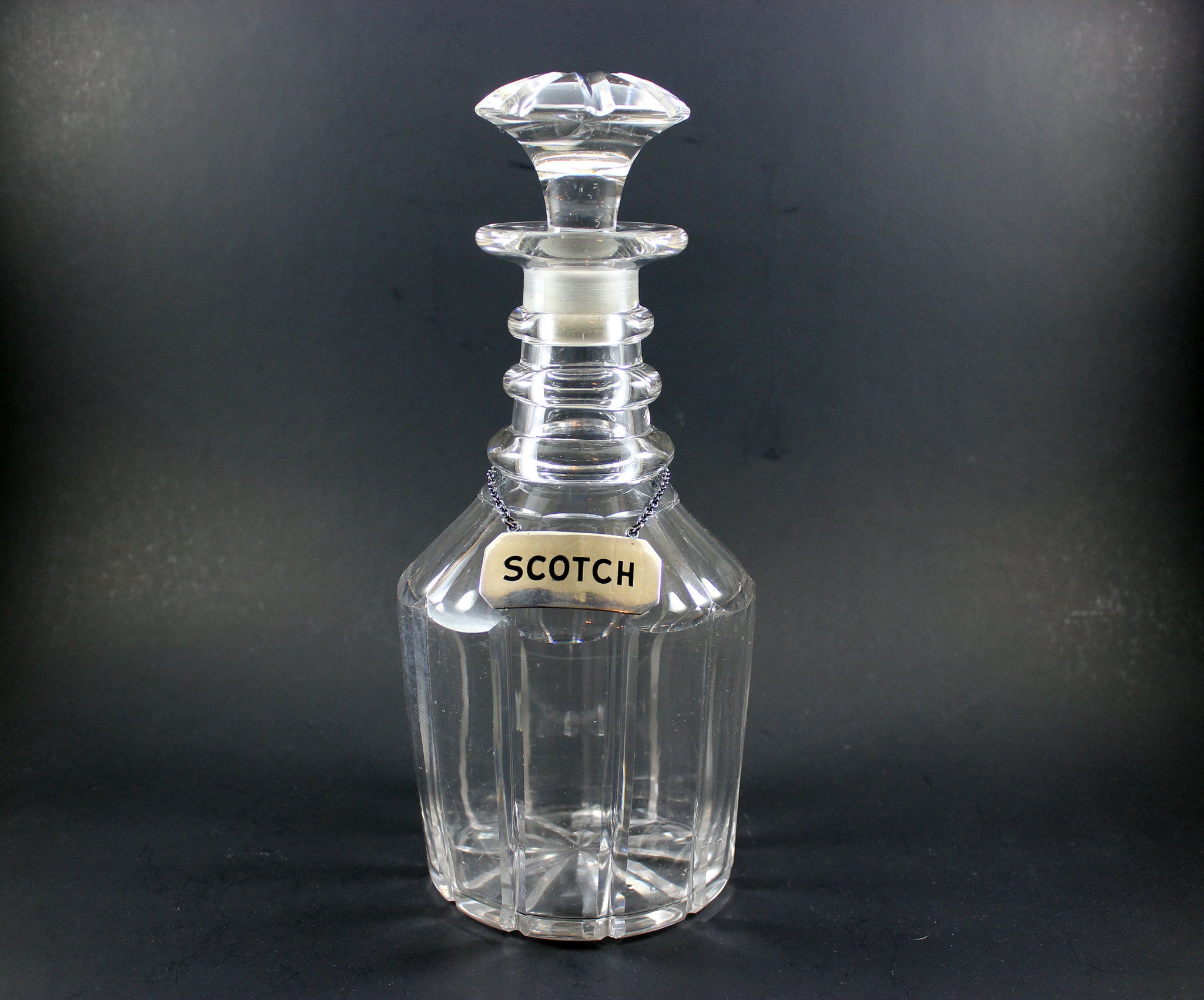 Antique Decanters, Sterling Labels