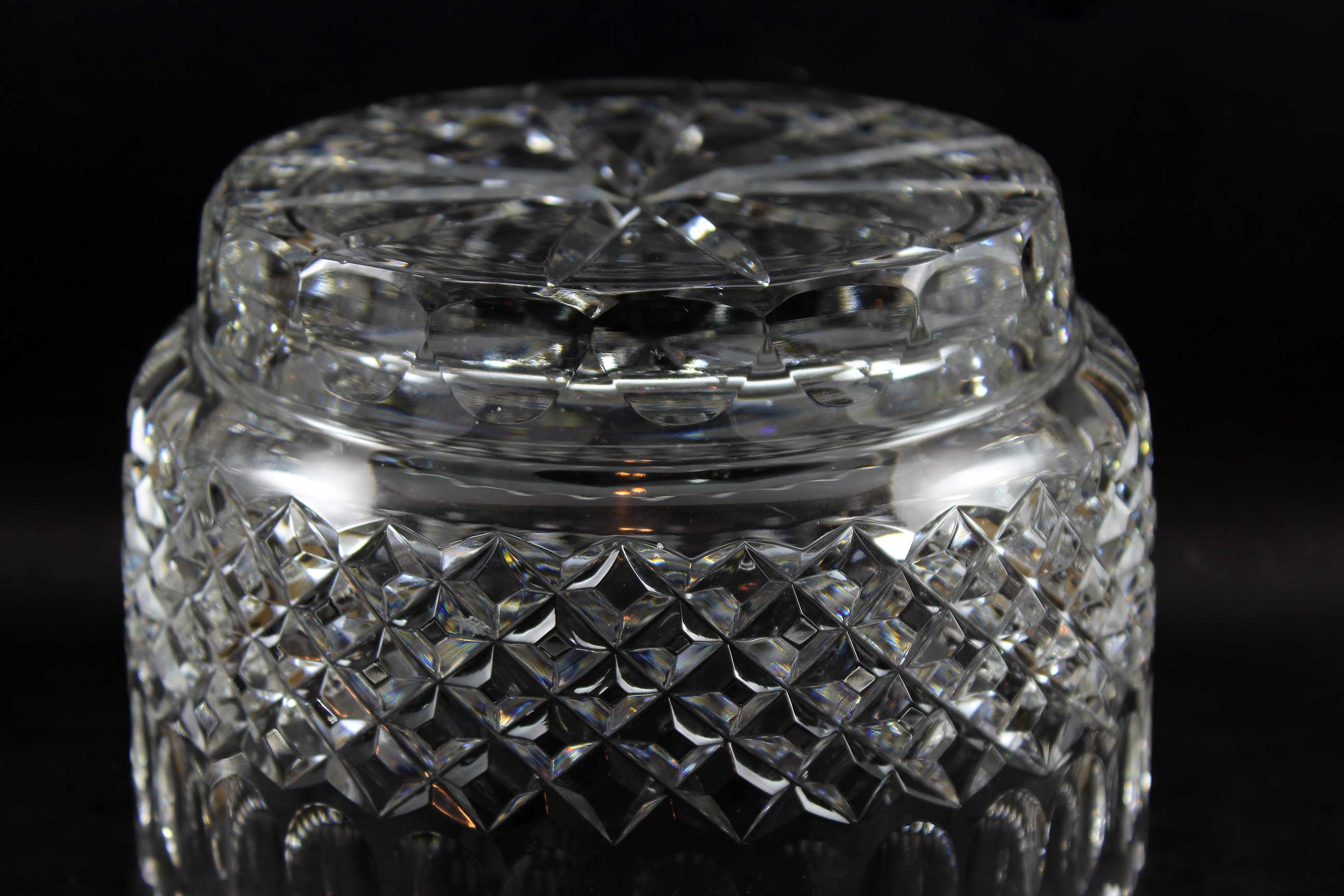 Large Diamond Cut Crystal Bowl