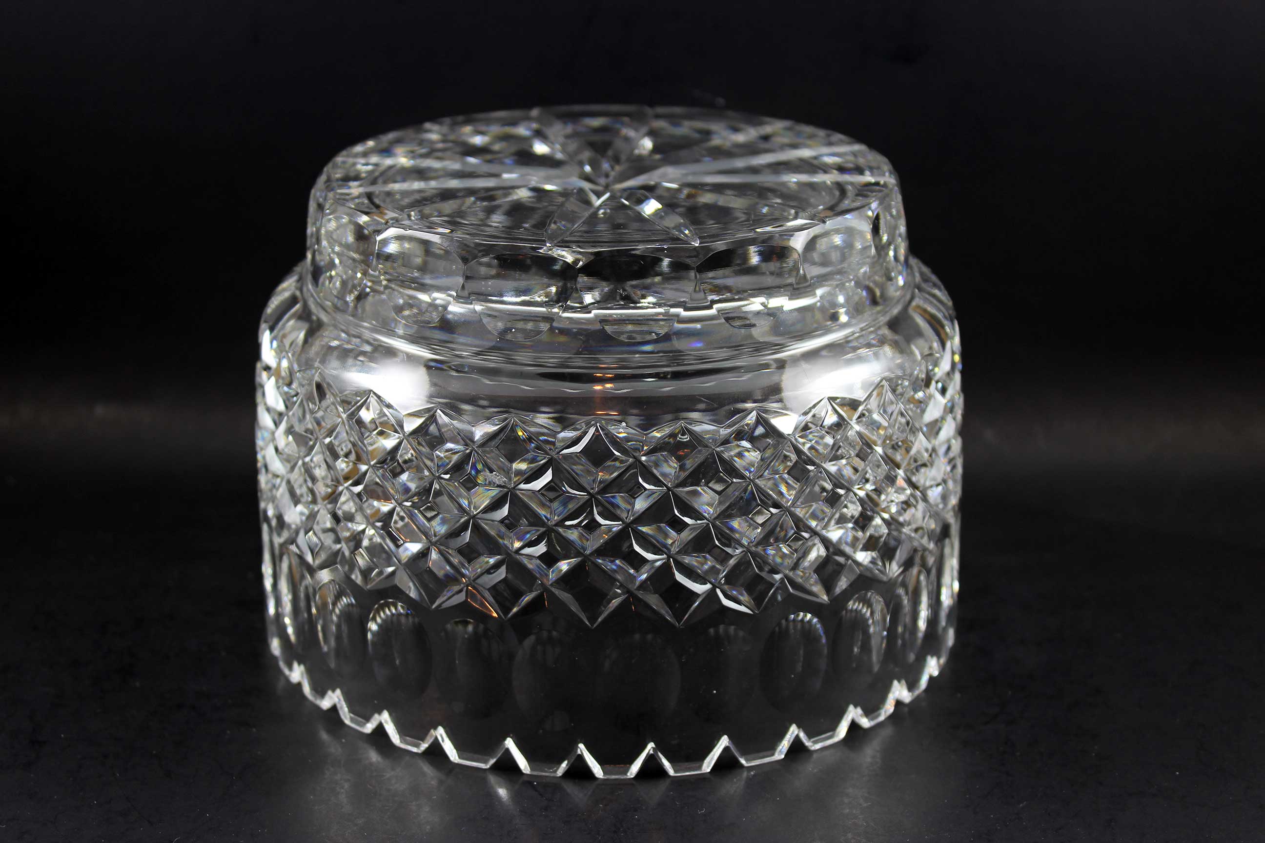 Large Diamond Cut Crystal Bowl
