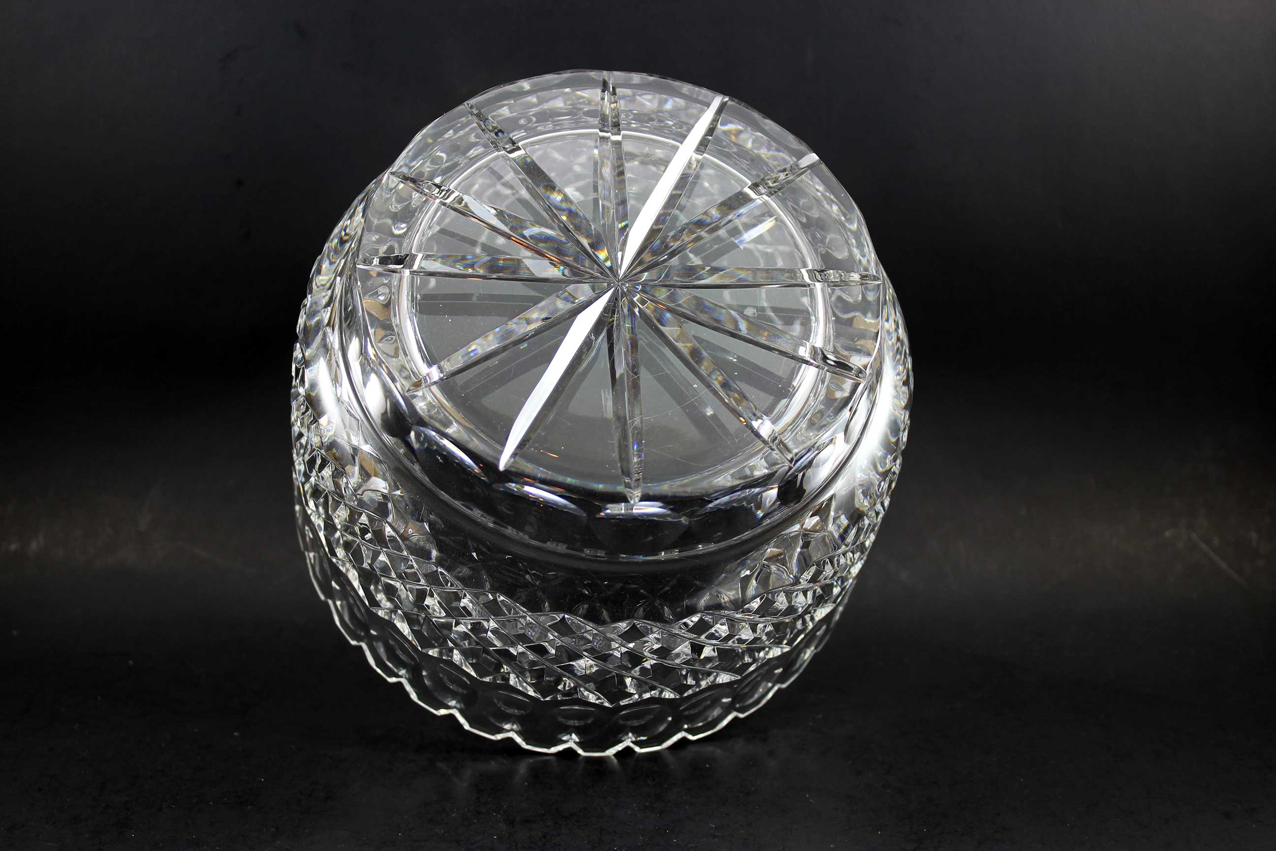 Large Diamond Cut Crystal Bowl