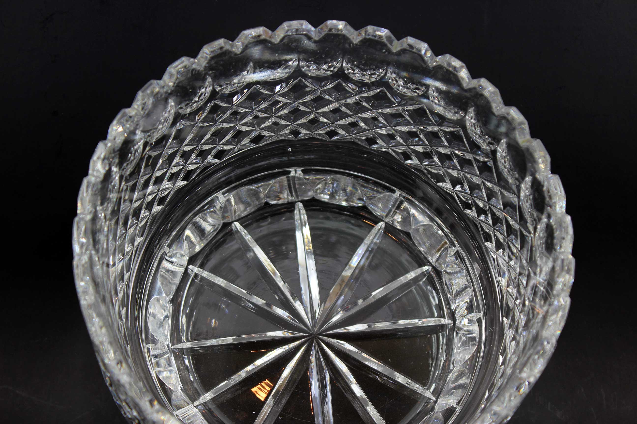 Large Diamond Cut Crystal Bowl