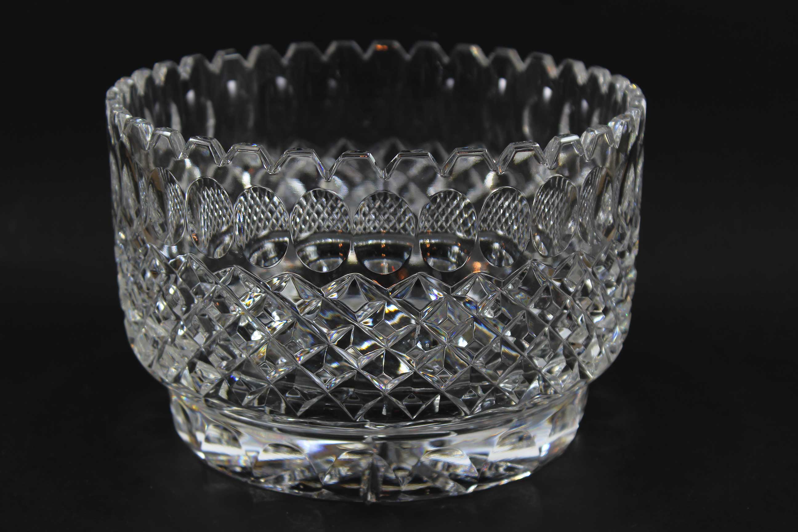 Large Diamond Cut Crystal Bowl