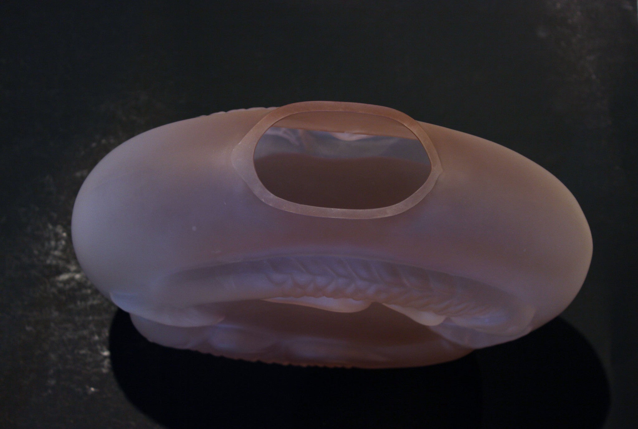 Mid-Century Dolbi Cashier Pink Satin Glass Vase