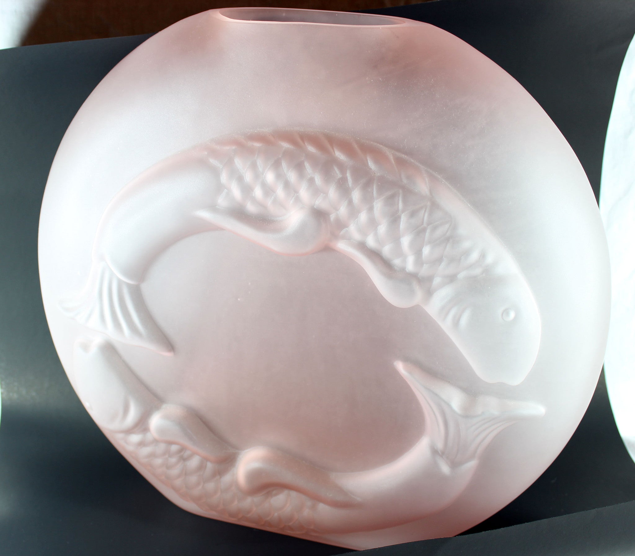 Mid-Century Dolbi Cashier Pink Satin Glass Vase