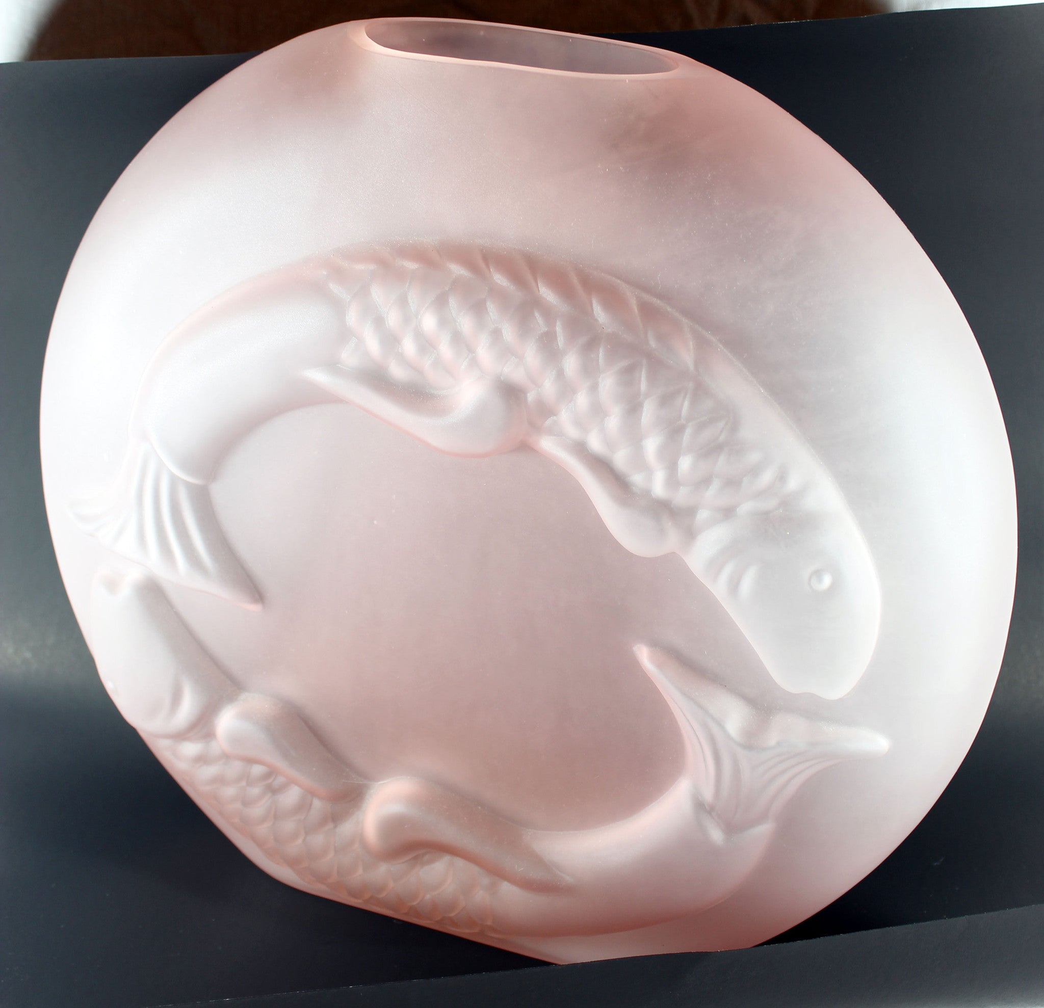 Mid-Century Dolbi Cashier Pink Satin Glass Vase