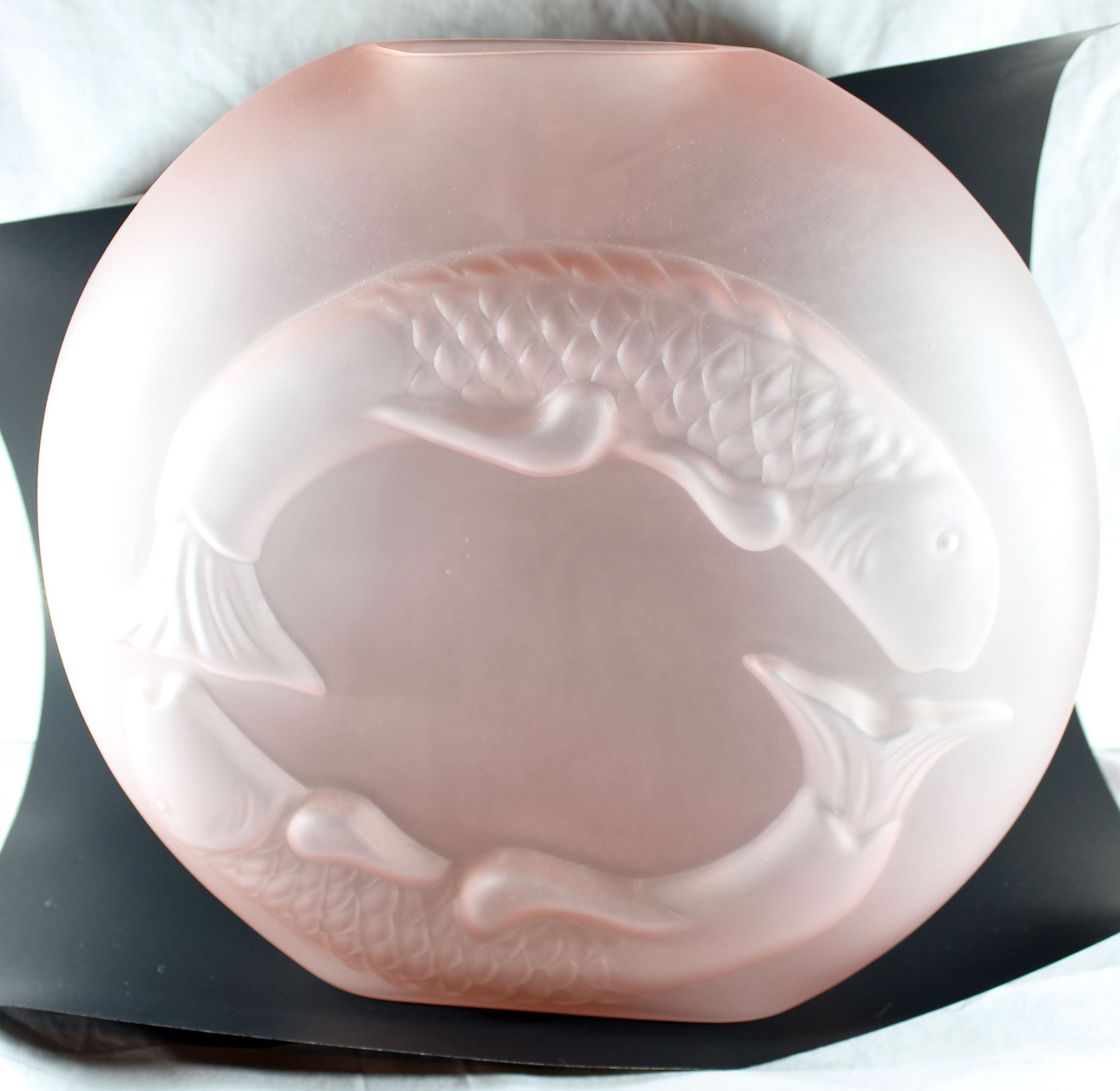 Mid-Century Dolbi Cashier Pink Satin Glass Vase