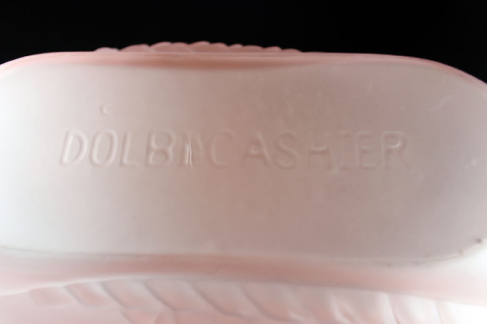 Mid-Century Dolbi Cashier Pink Satin Glass Vase