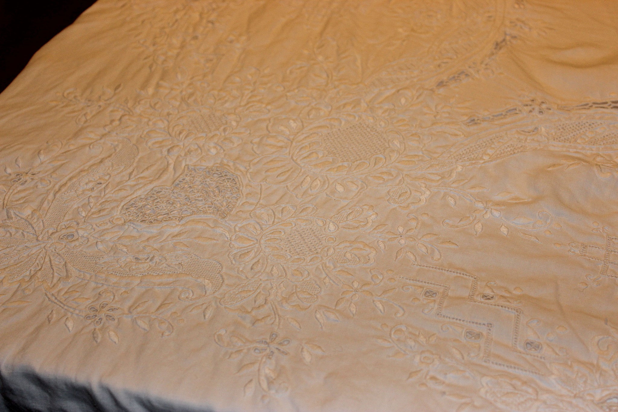 Madeira Embroidery and Linen Tablecloth