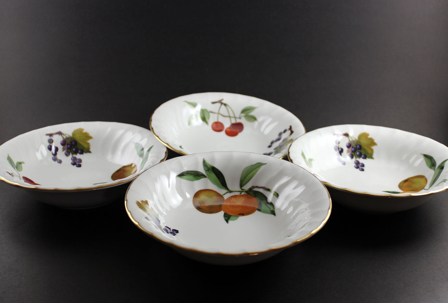 Evesham Gold, Royal Worcester, Soup/Cereal Coupe Bowls