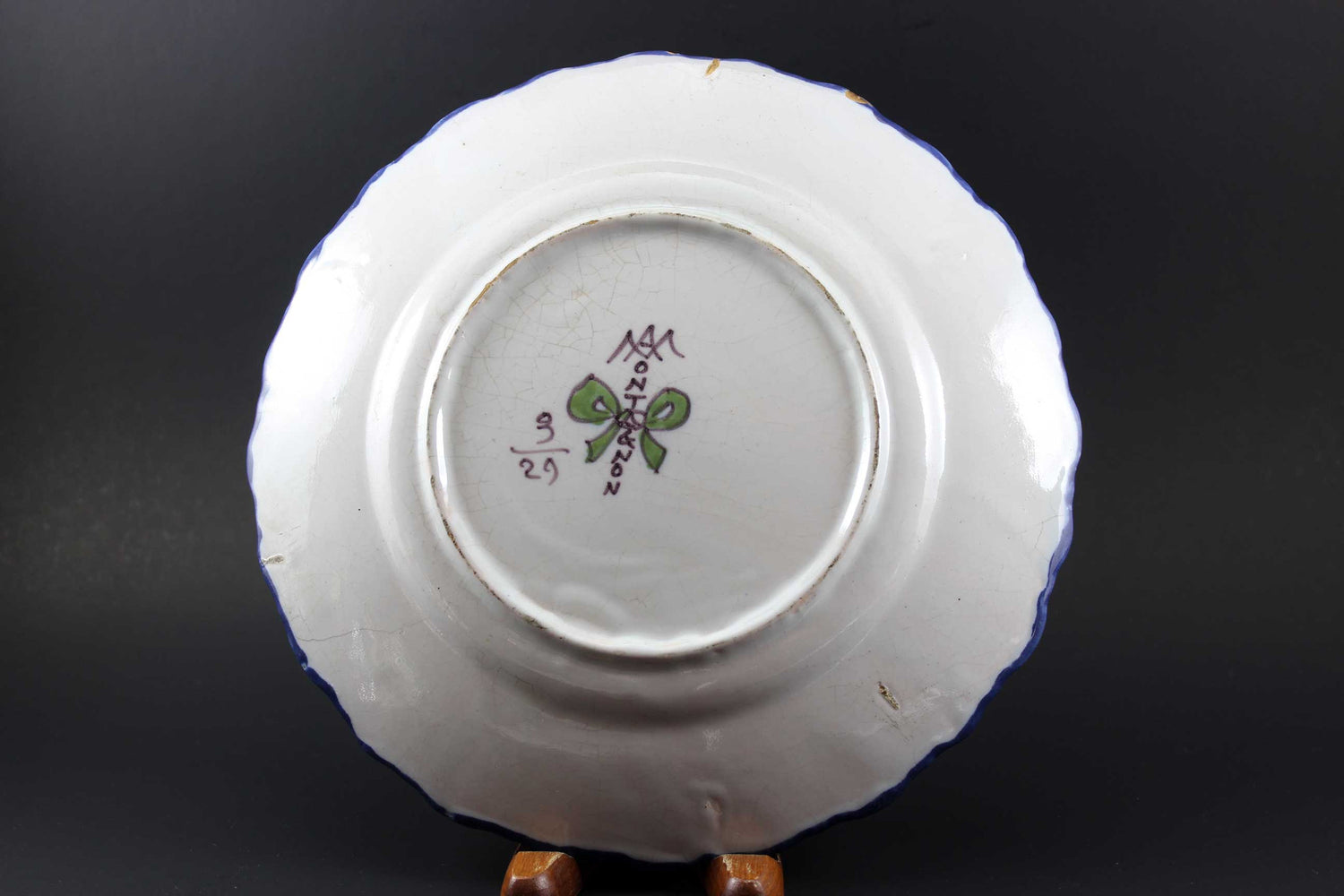 French Faience Montagnon Scalloped Plates