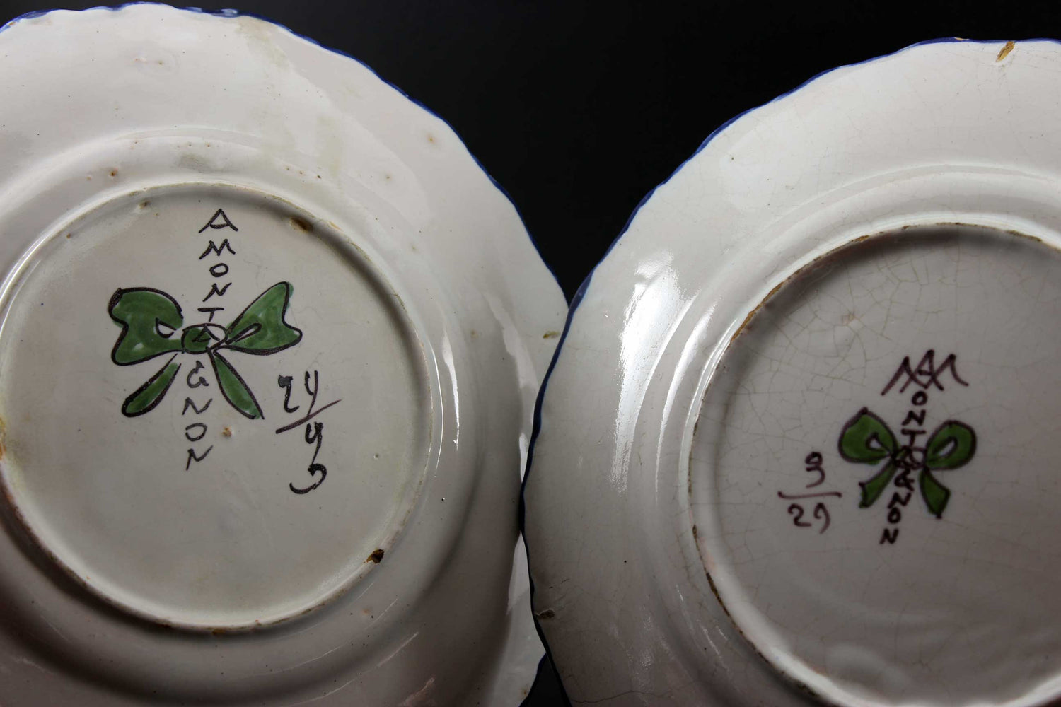 French Faience Montagnon Scalloped Plates
