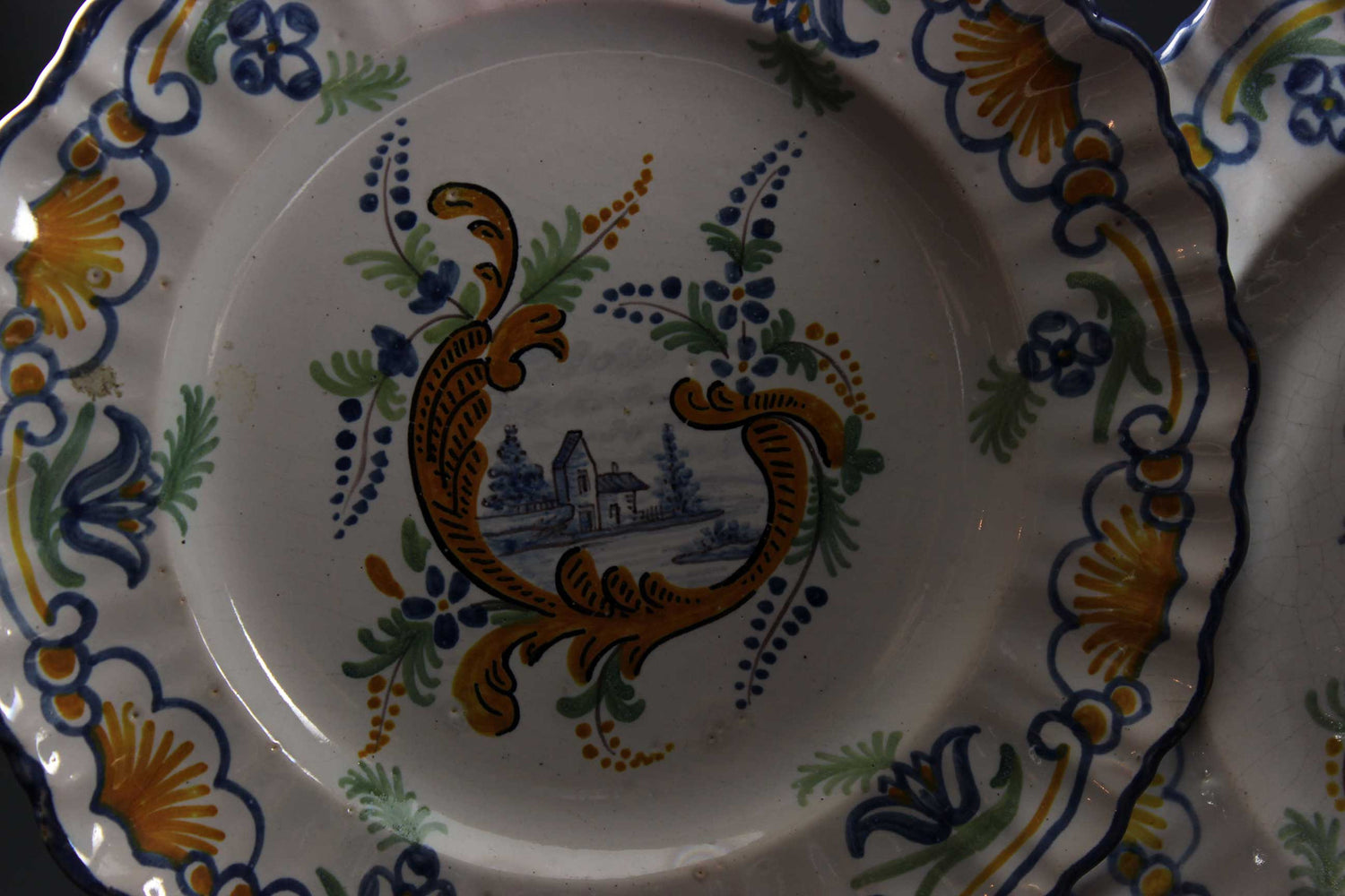 French Faience Montagnon Scalloped Plates