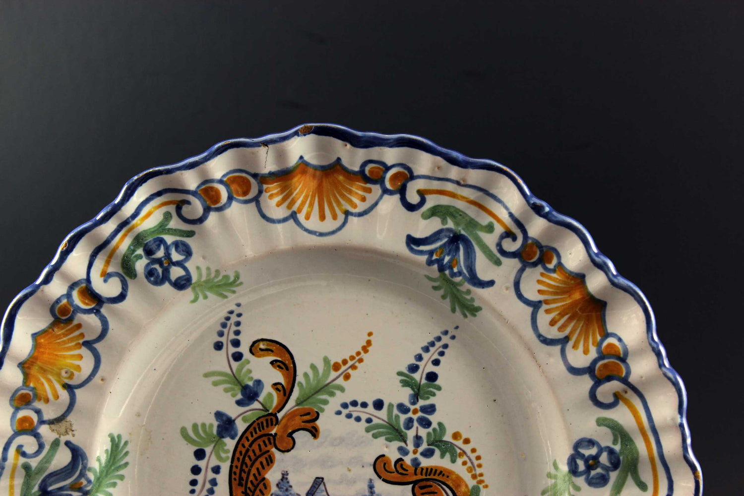 French Faience Montagnon Scalloped Plates