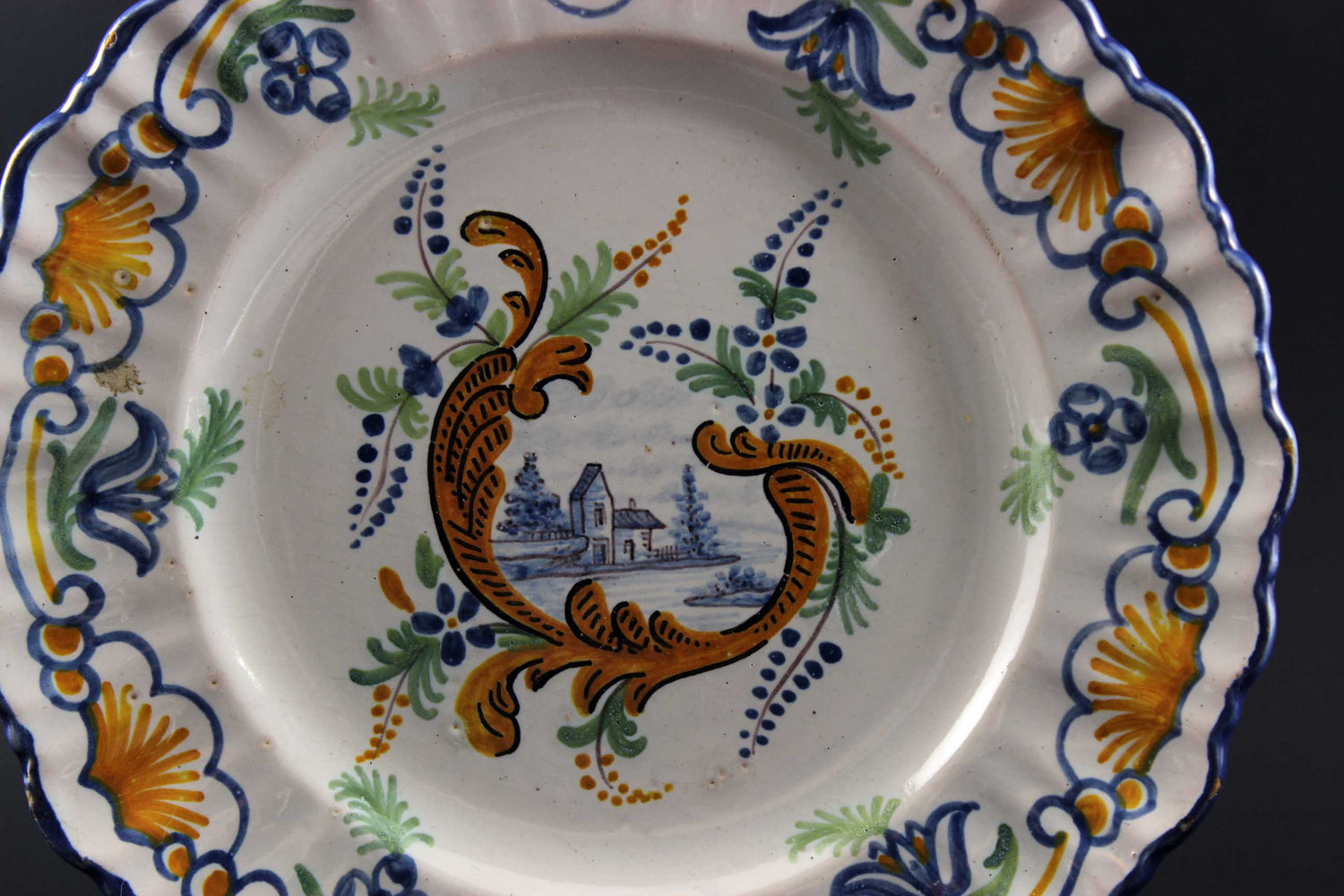 French Faience Montagnon Scalloped Plates