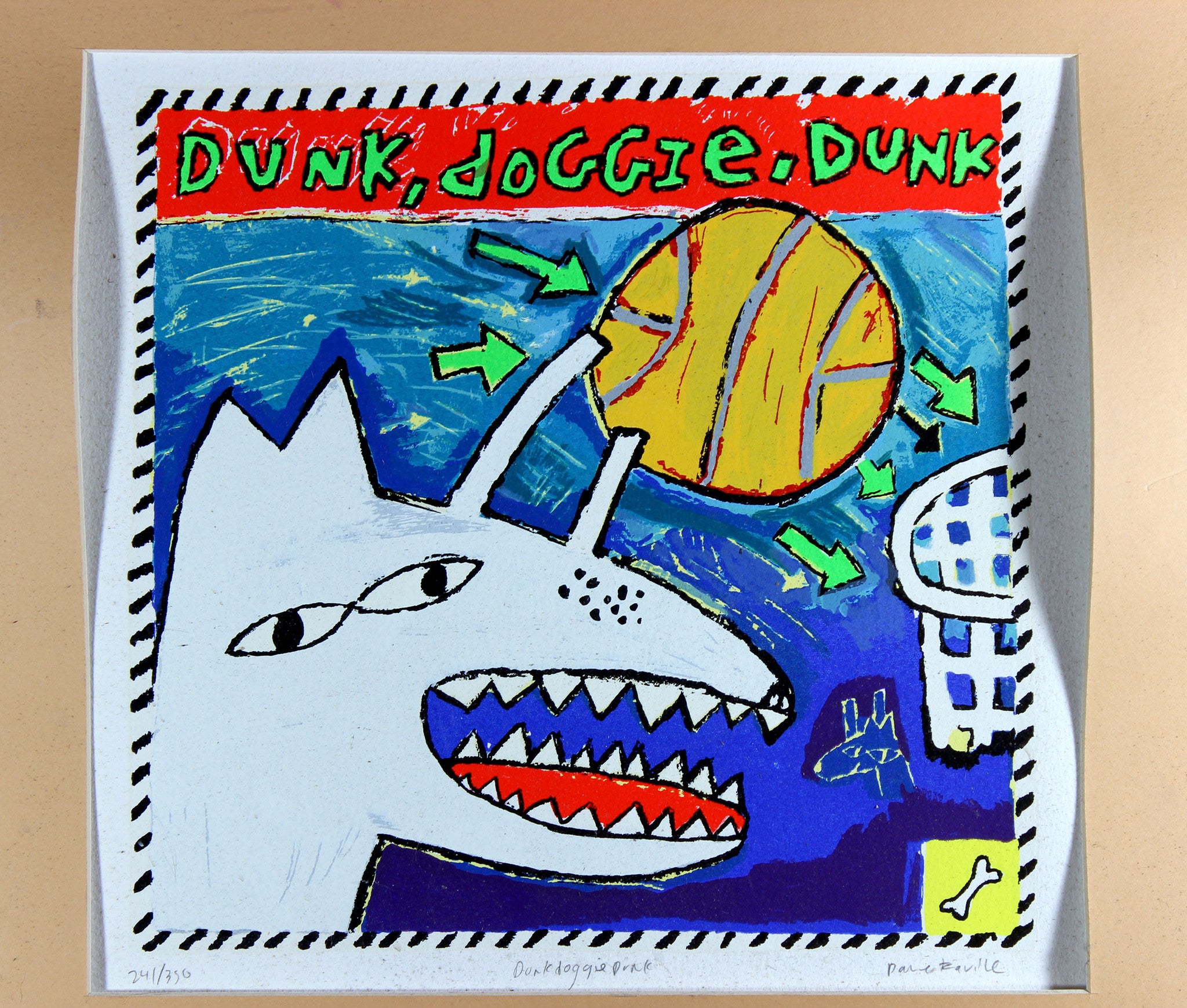 Dave Faville, Dunk Doggie Dunk, Signed Limited Edition Serigraph