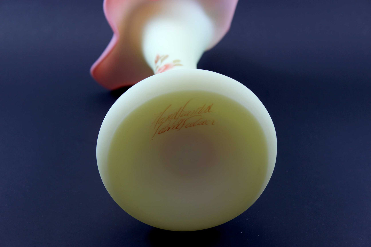Fenton Burmese, Signed Jack in the Pulpit Vase