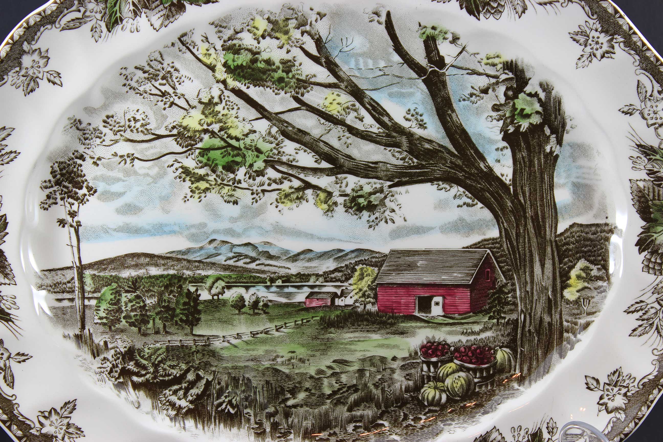 Friendly Village, Johnson Brothers, Large Serving Platter-Harvest Time