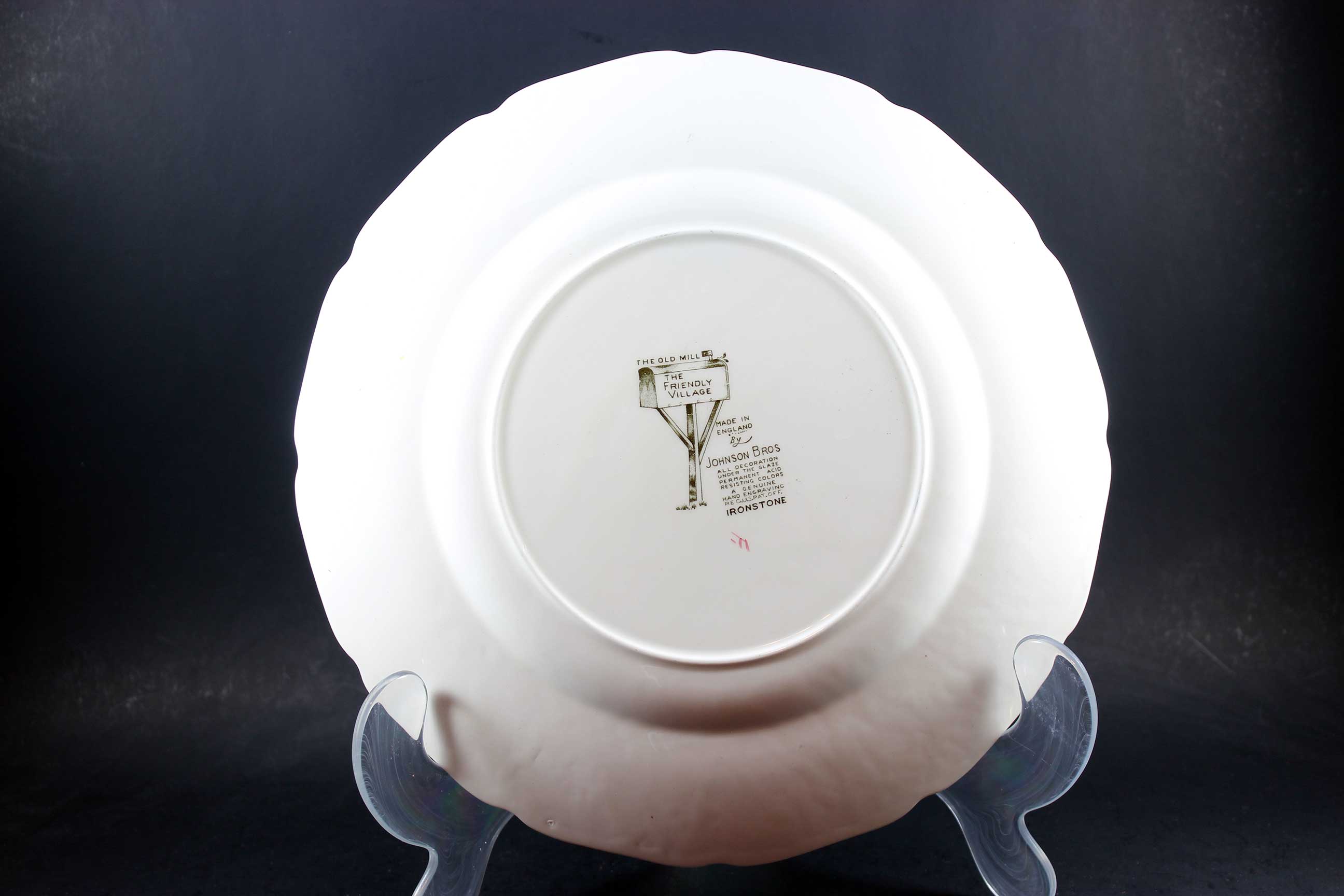 Friendly Village, Johnson Brothers, Large Dinner Plate - The Old Mill