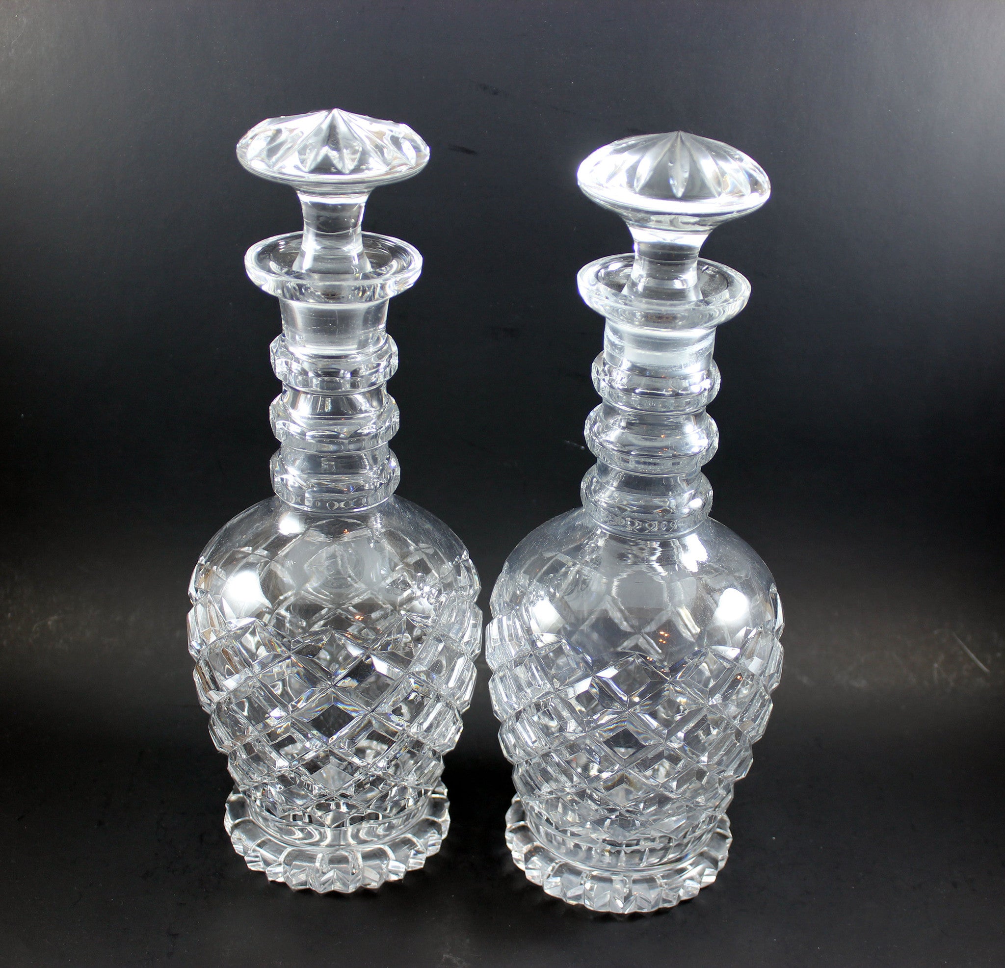 Georgian Cut Glass Decanters (Pair)