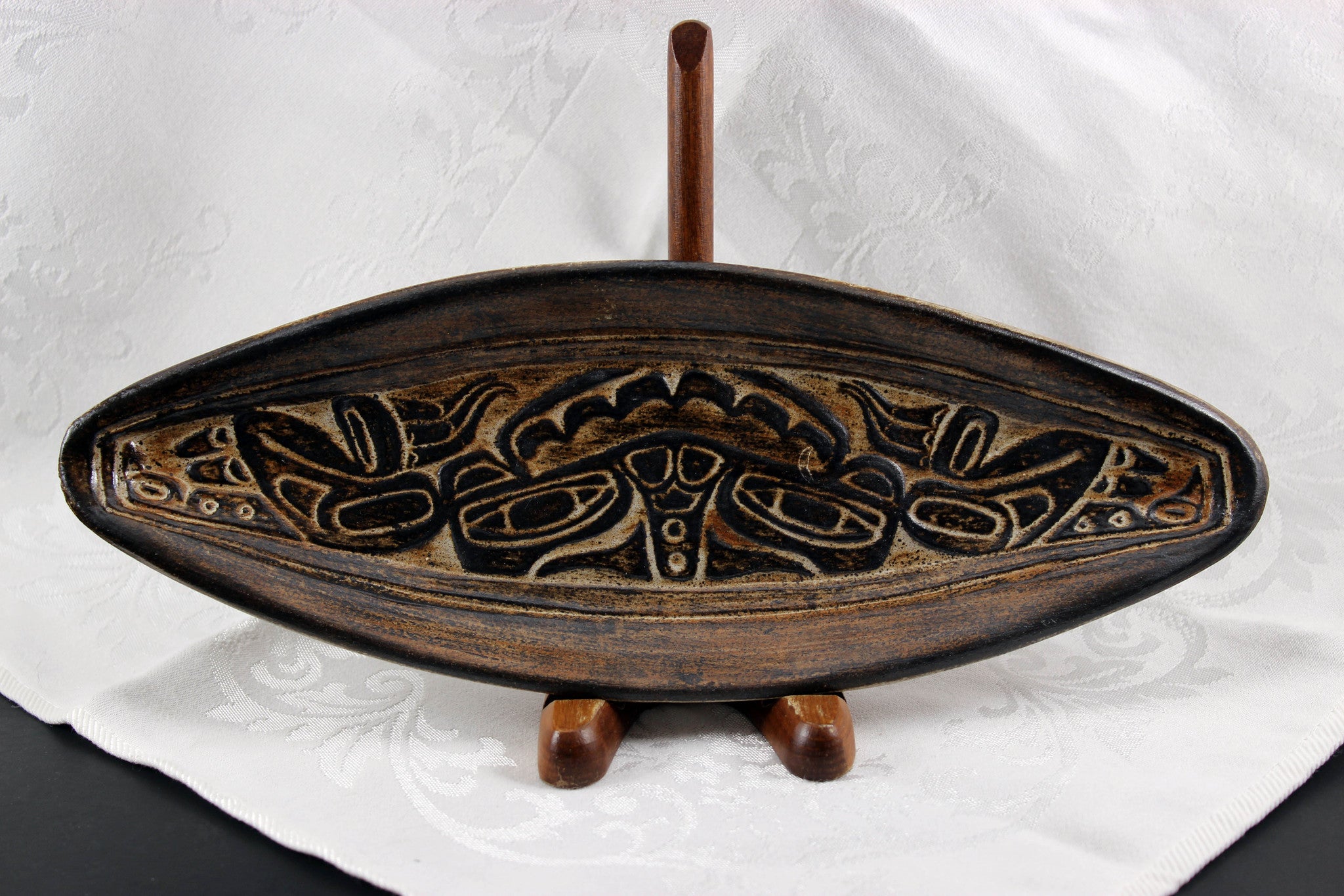 Gene Barker-Haida BC Red Clay Pottery Dish