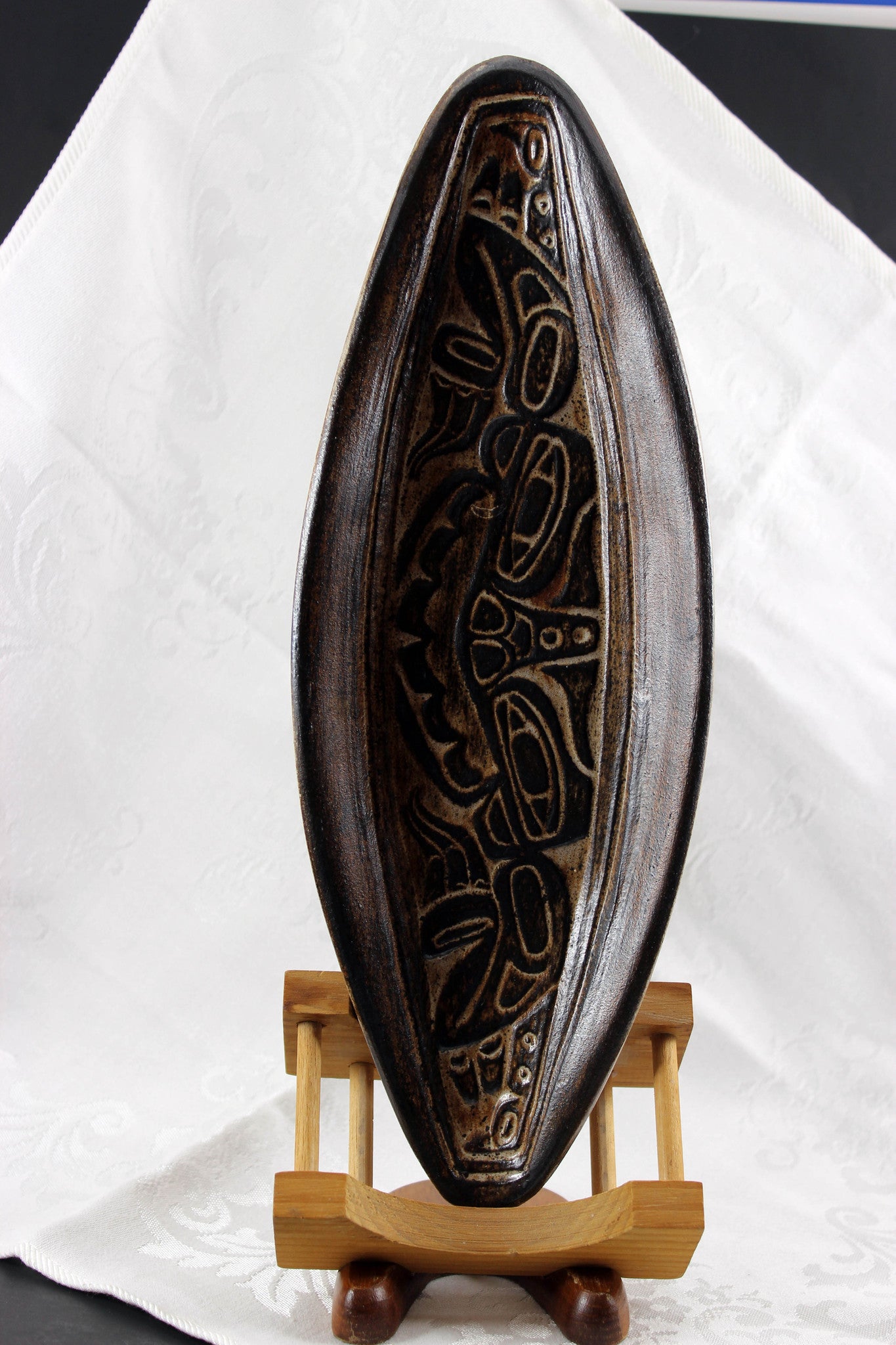 Gene Barker-Haida BC Red Clay Pottery Dish