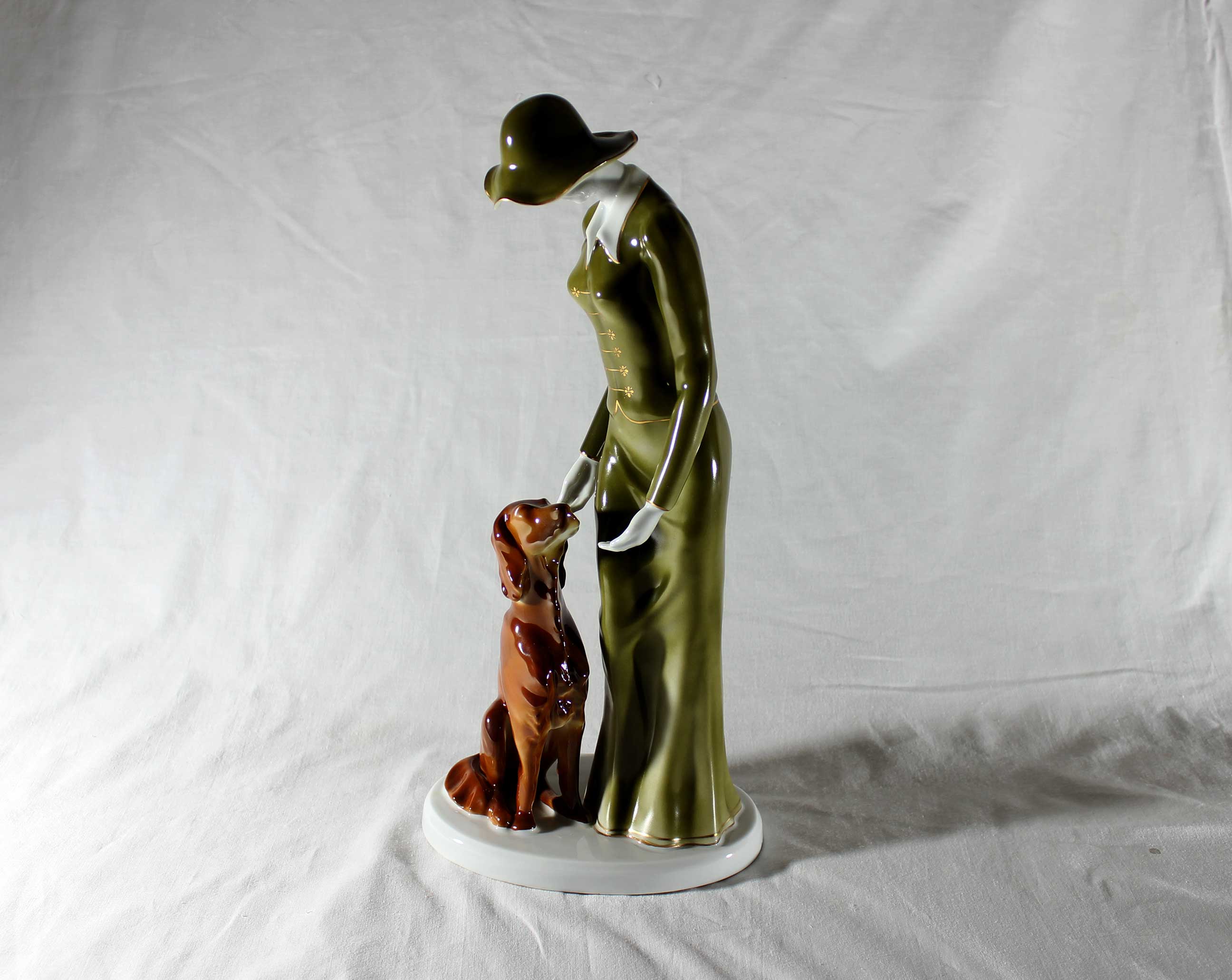 Hollohaza Hungary, Woman in Green Dress