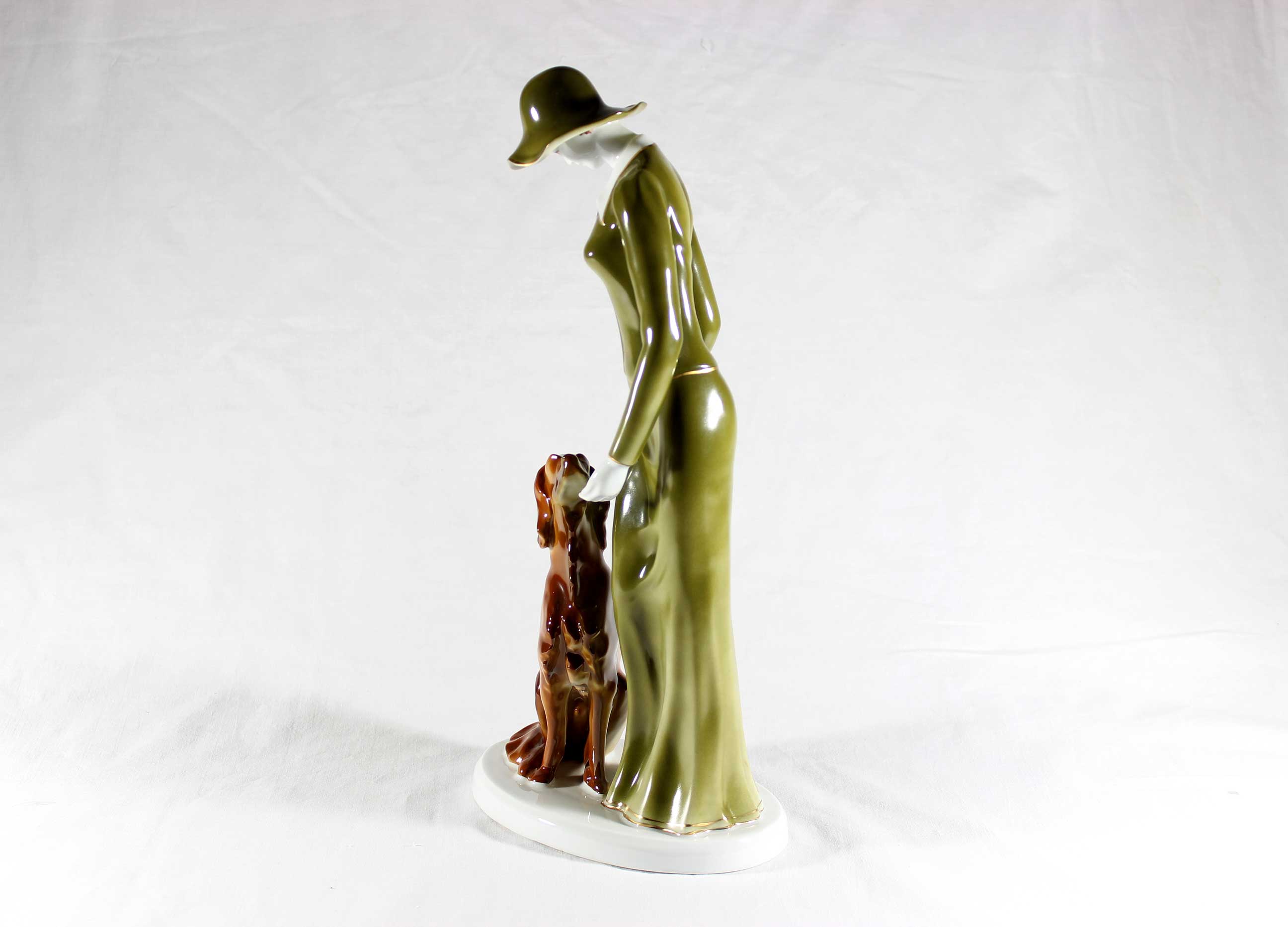 Hollohaza Hungary, Woman in Green Dress