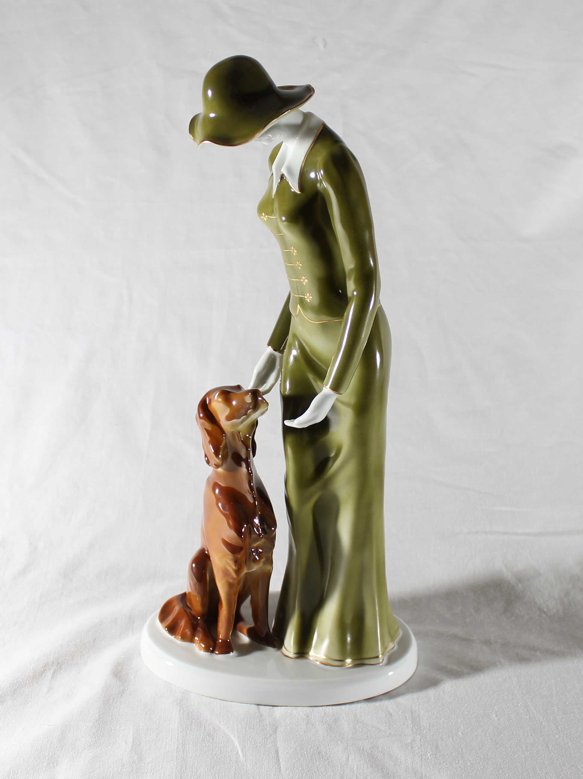 Hollohaza Hungary, Woman in Green Dress