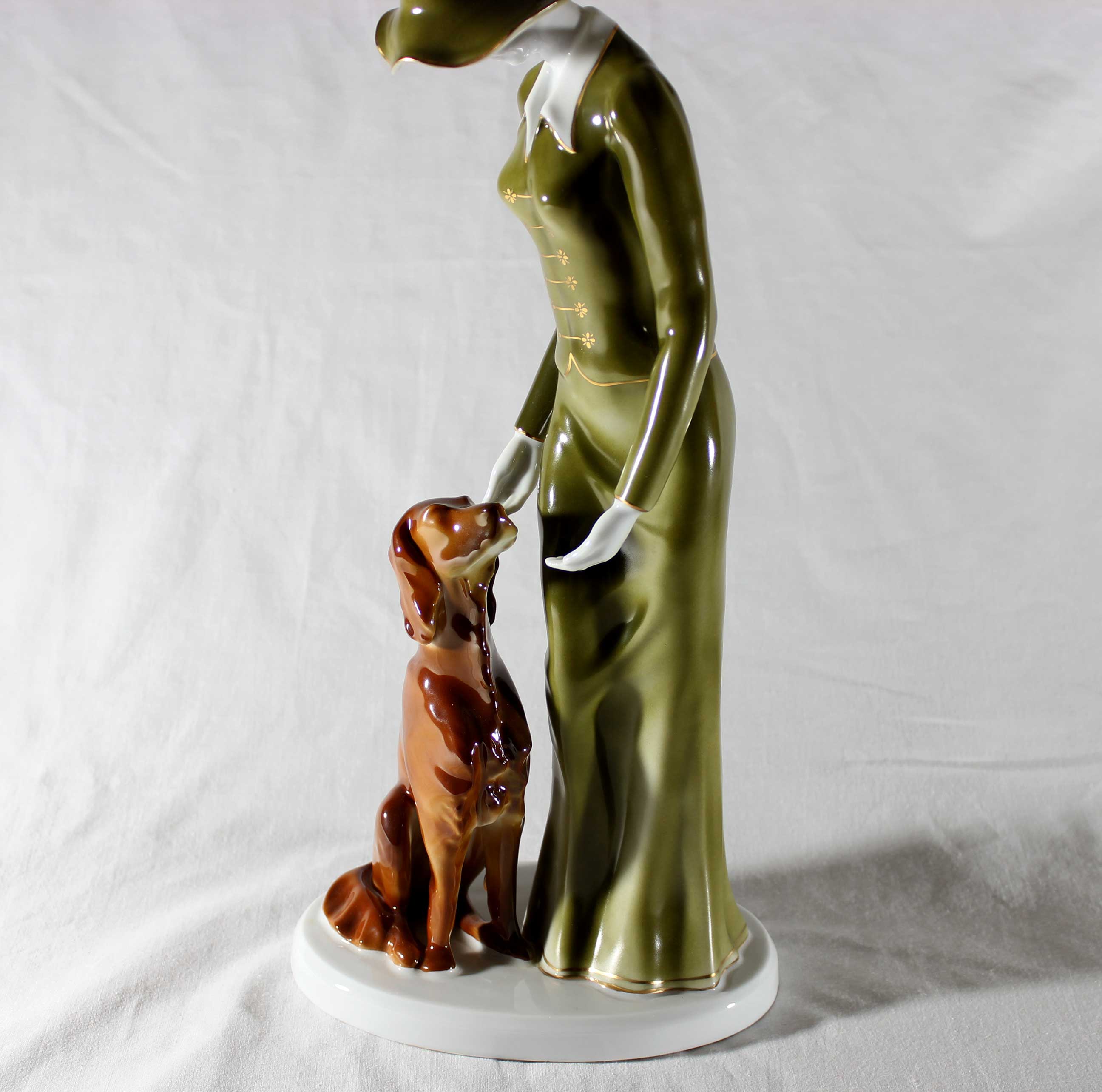 Hollohaza Hungary, Woman in Green Dress