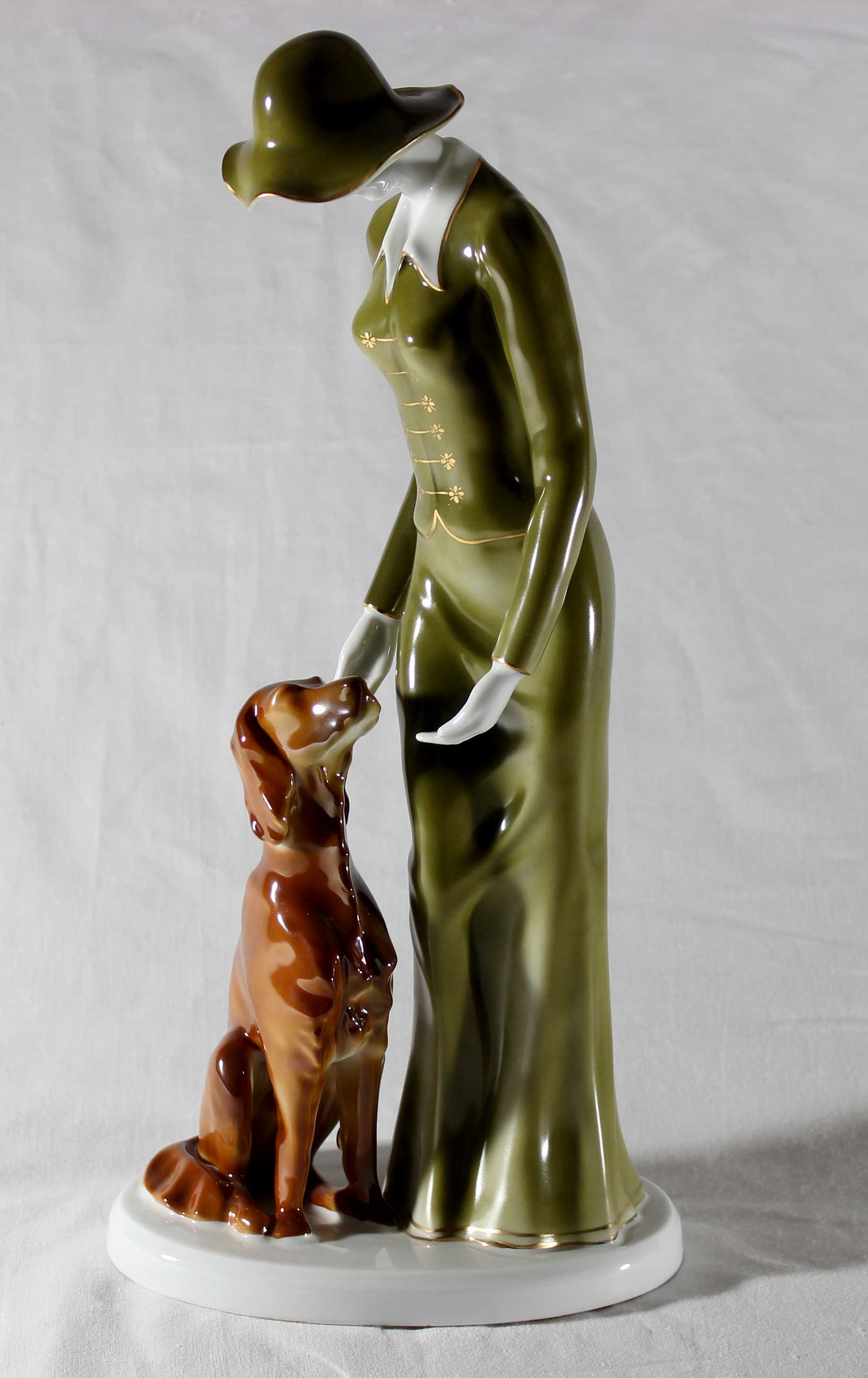 Hollohaza Hungary, Woman in Green Dress