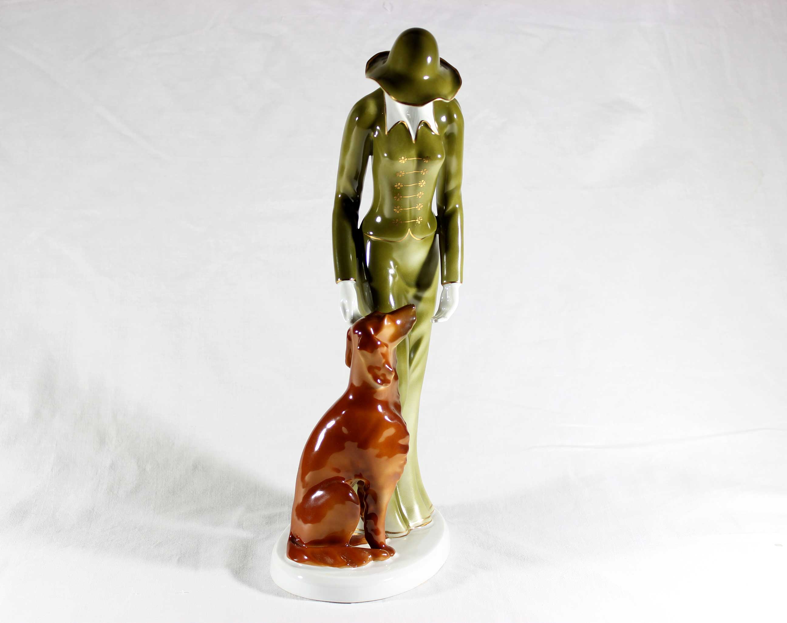 Hollohaza Hungary, Woman in Green Dress